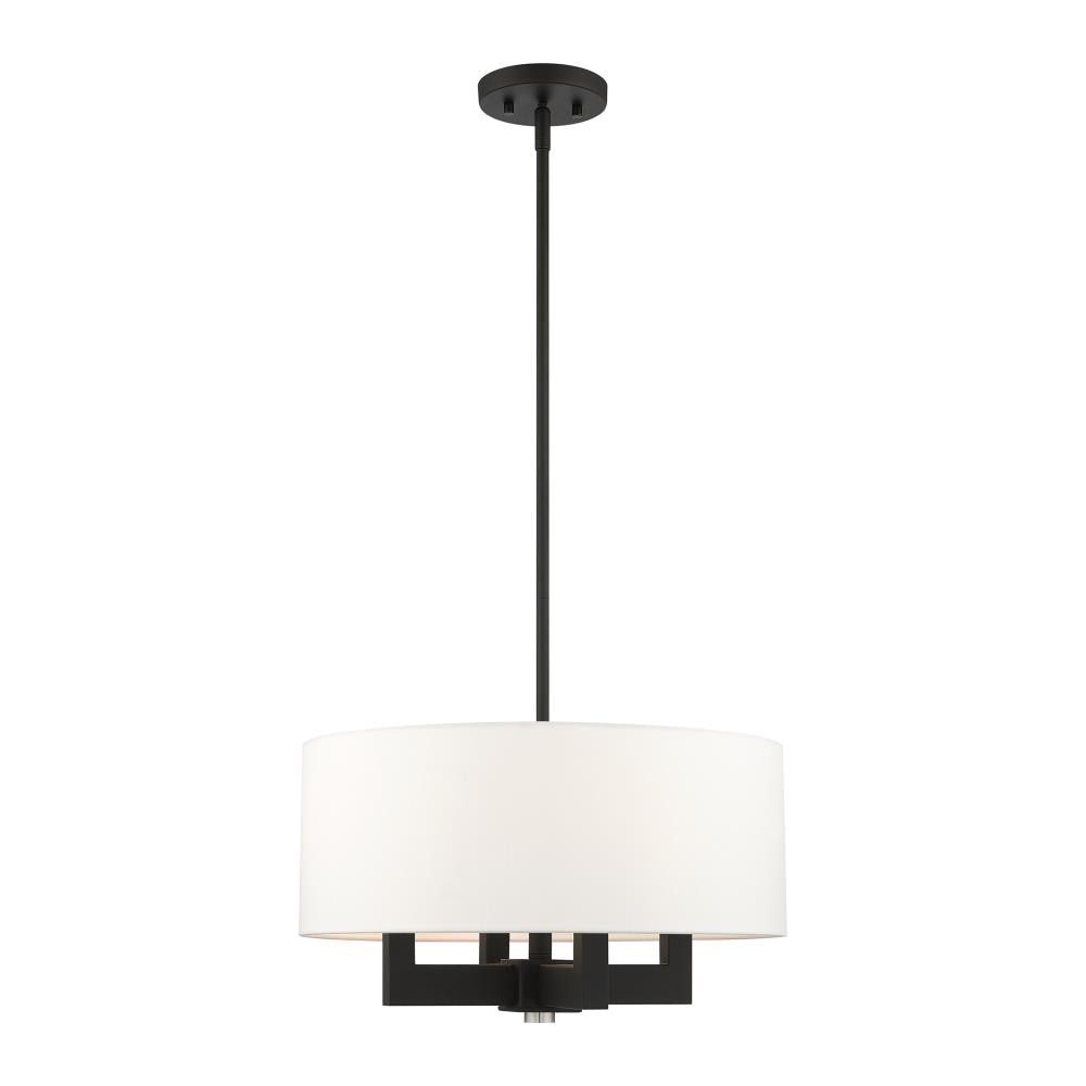 Livex Lighting 48784-04 Cresthaven 4 -Light Matte Black Modern/contemporary For Use in Bathrooms, Bedrooms, Dining Rooms, Foyers, Kitchens, Living Rooms Chandelier