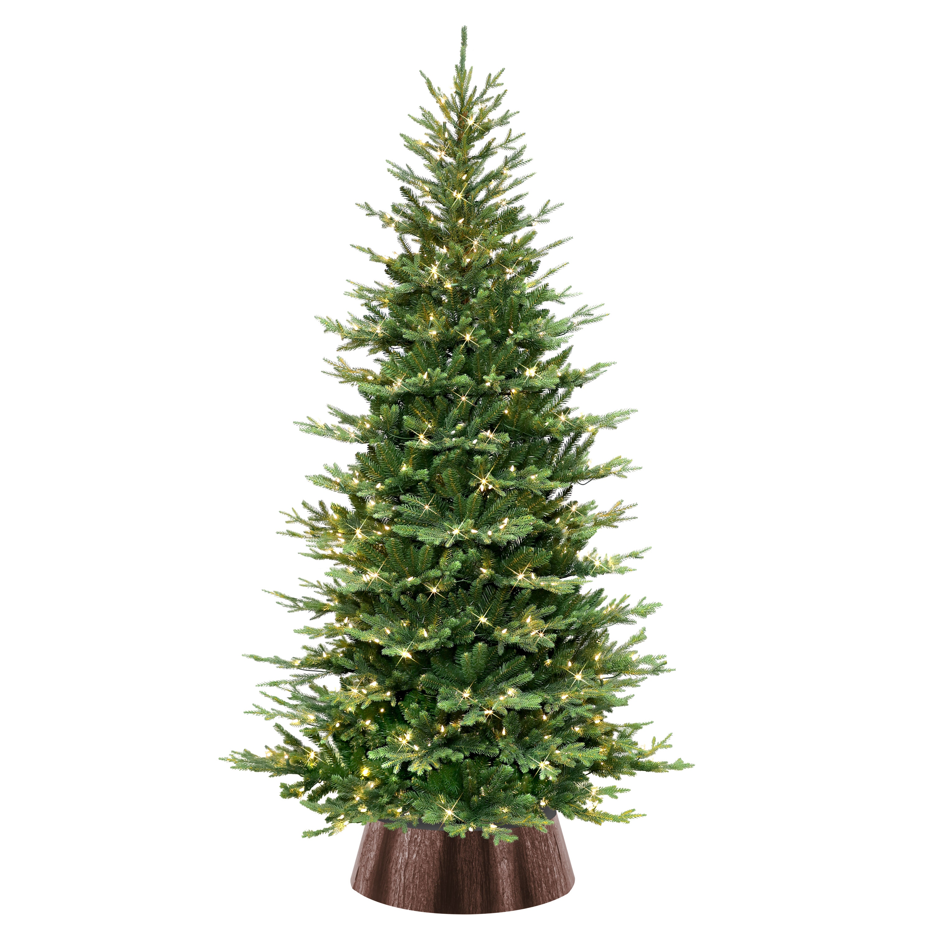 Puleo International 7.5-Feet Spruce Pre-lit Slim Artificial Christmas Tree with Clear Incandescent Lights #CTCSLA-75C5S