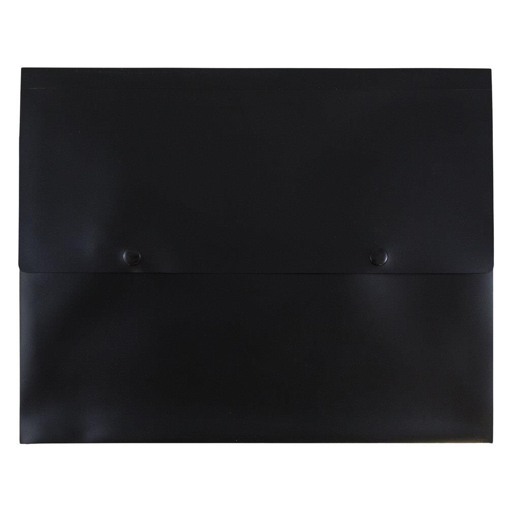 JAM Paper 79431766B 12-Pack Black Plastic 10-in x 12-1/2-in x 3/4-in Snap Portfolio