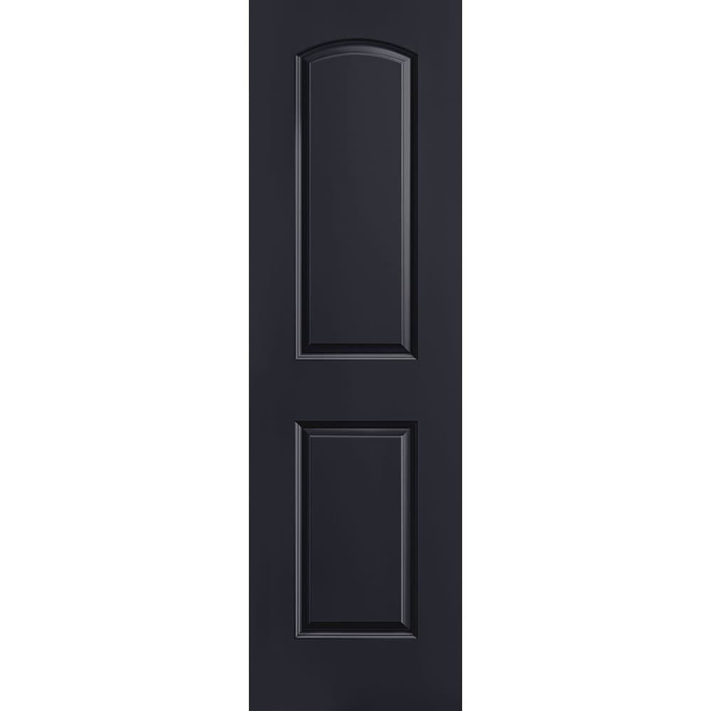 Masonite 1317740 Roman 24-in x 80-in Midnight 2-panel round top Smooth Solid core Prefinished Molded composite Slab Door