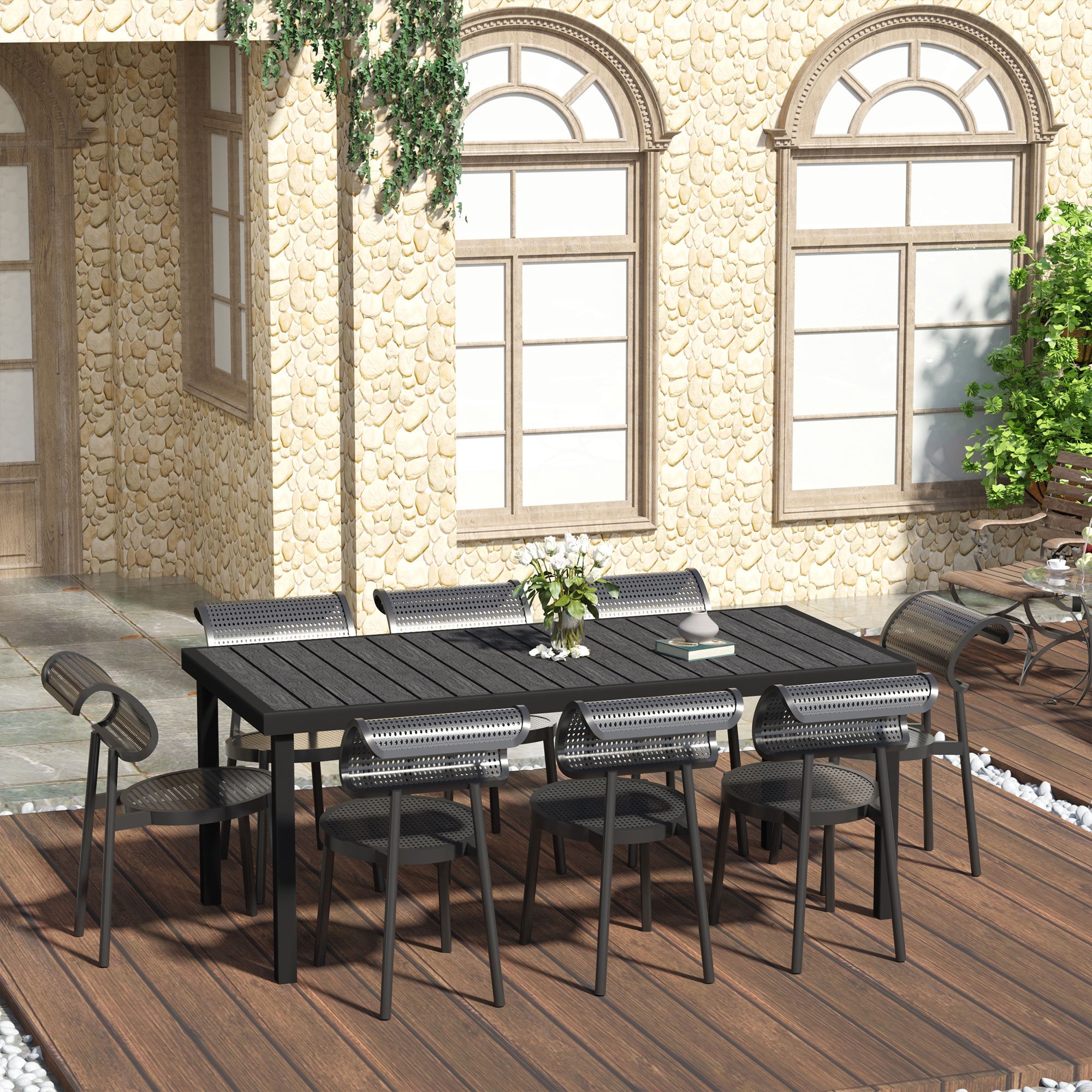 Outsunny 84B-915BK Patio-Tables - View #2