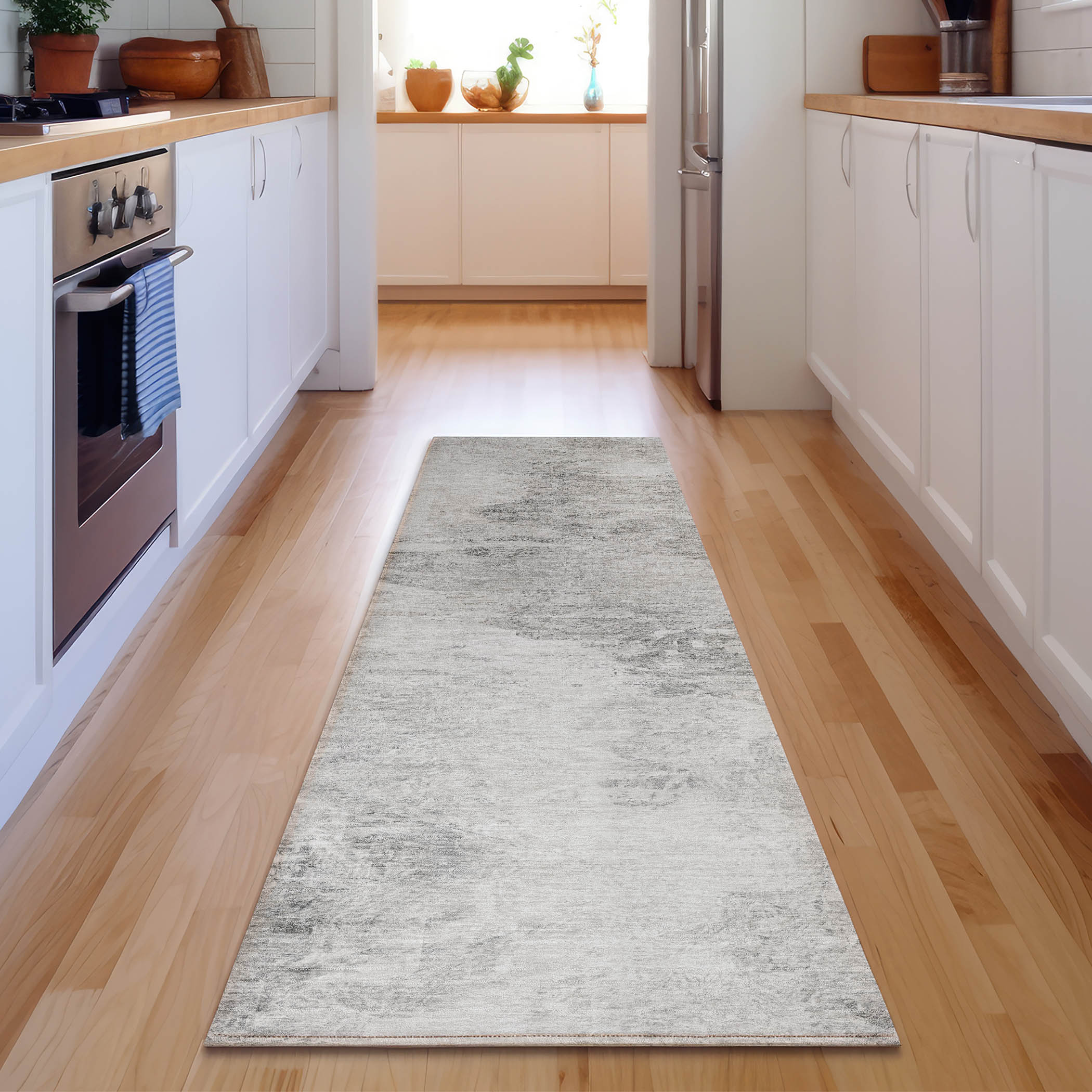 Addison Rugs AMF592SV2X8 Mayfield AMF592SV 2 x 7 (ft) Loomed Polyester Silver Rectangular Indoor Geometric Machine washable Area rug