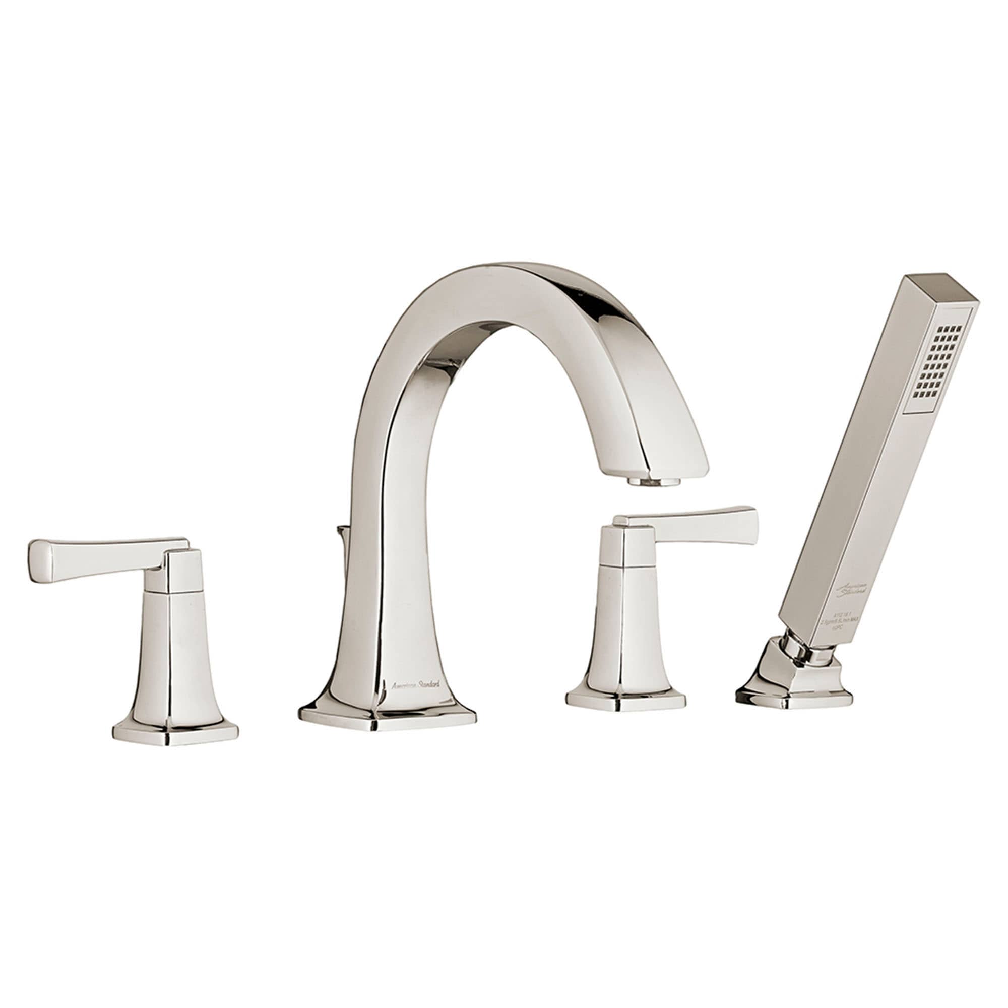 American Standard T353901.013 Townsend Polished Nickel 2-handle Deck-mount Roman High-arc Bathtub Faucet with Hand Shower