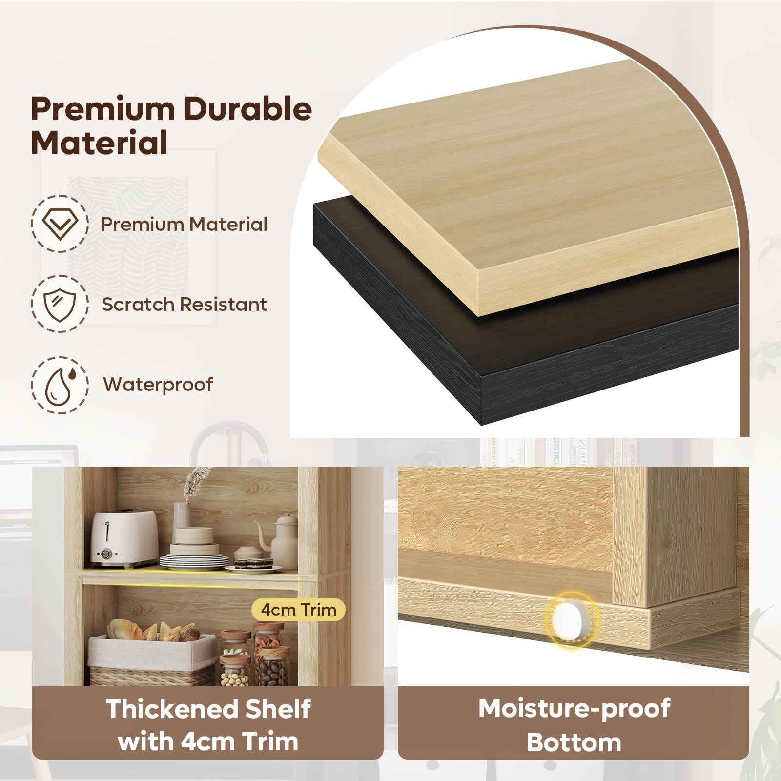 Bestier LOW-H300876A-LOG bookcases - View #3