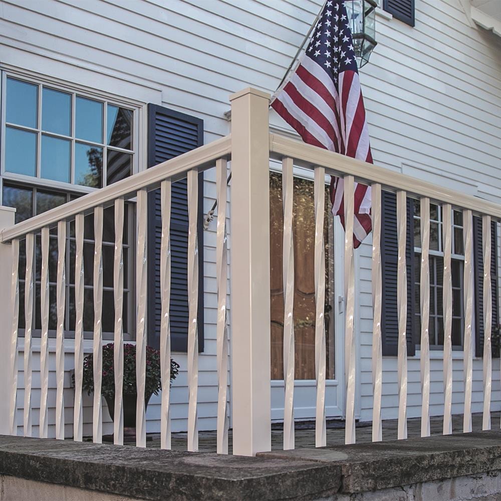 white flat deck balusters