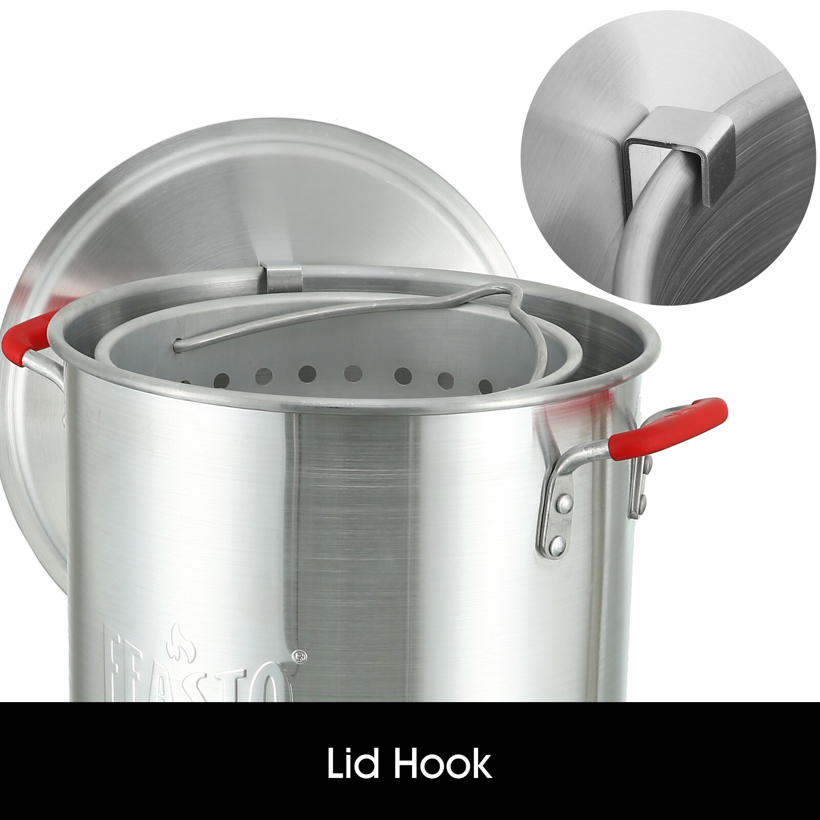 30 QT Turkey Fryer Pot with Drain Valve, Lid, & Turkey Rack