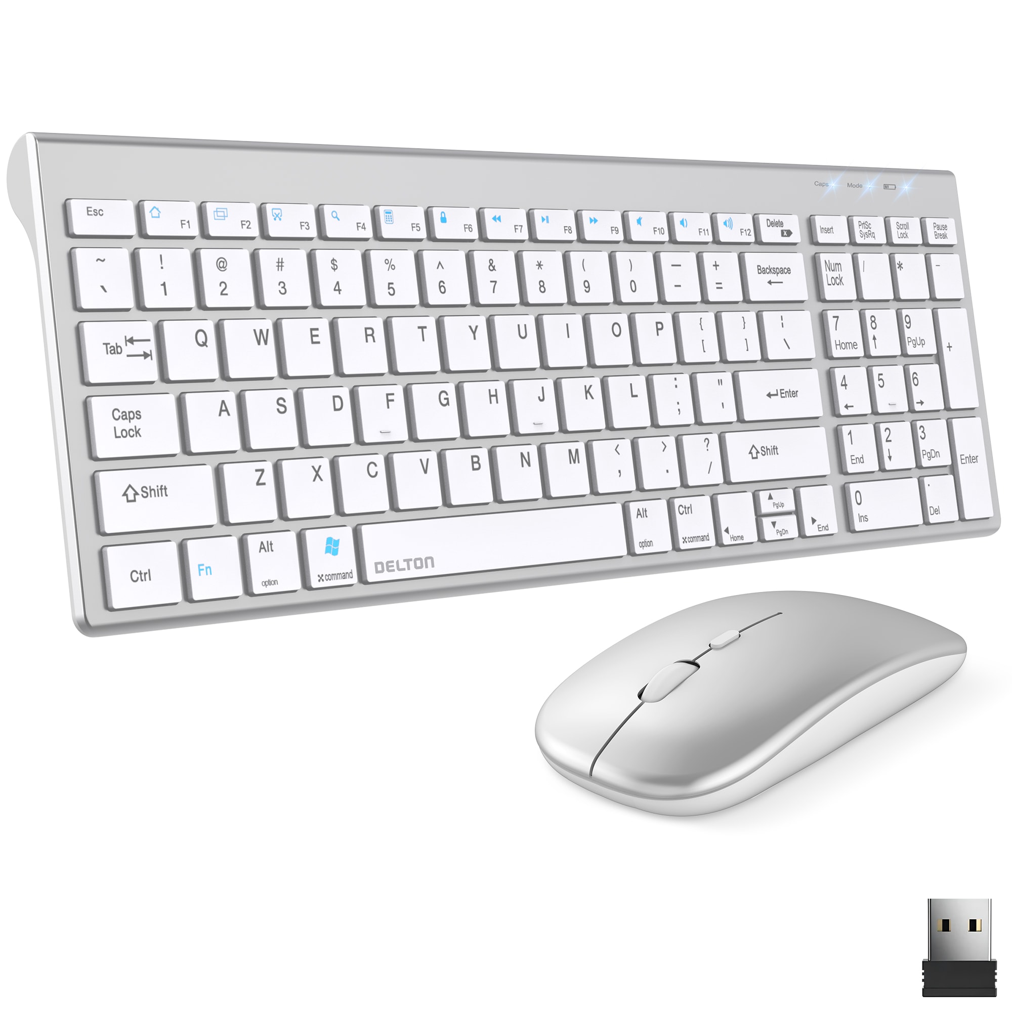 Delton  N36 Slim Wireless Keyboard and Optical Mouse Combo White
