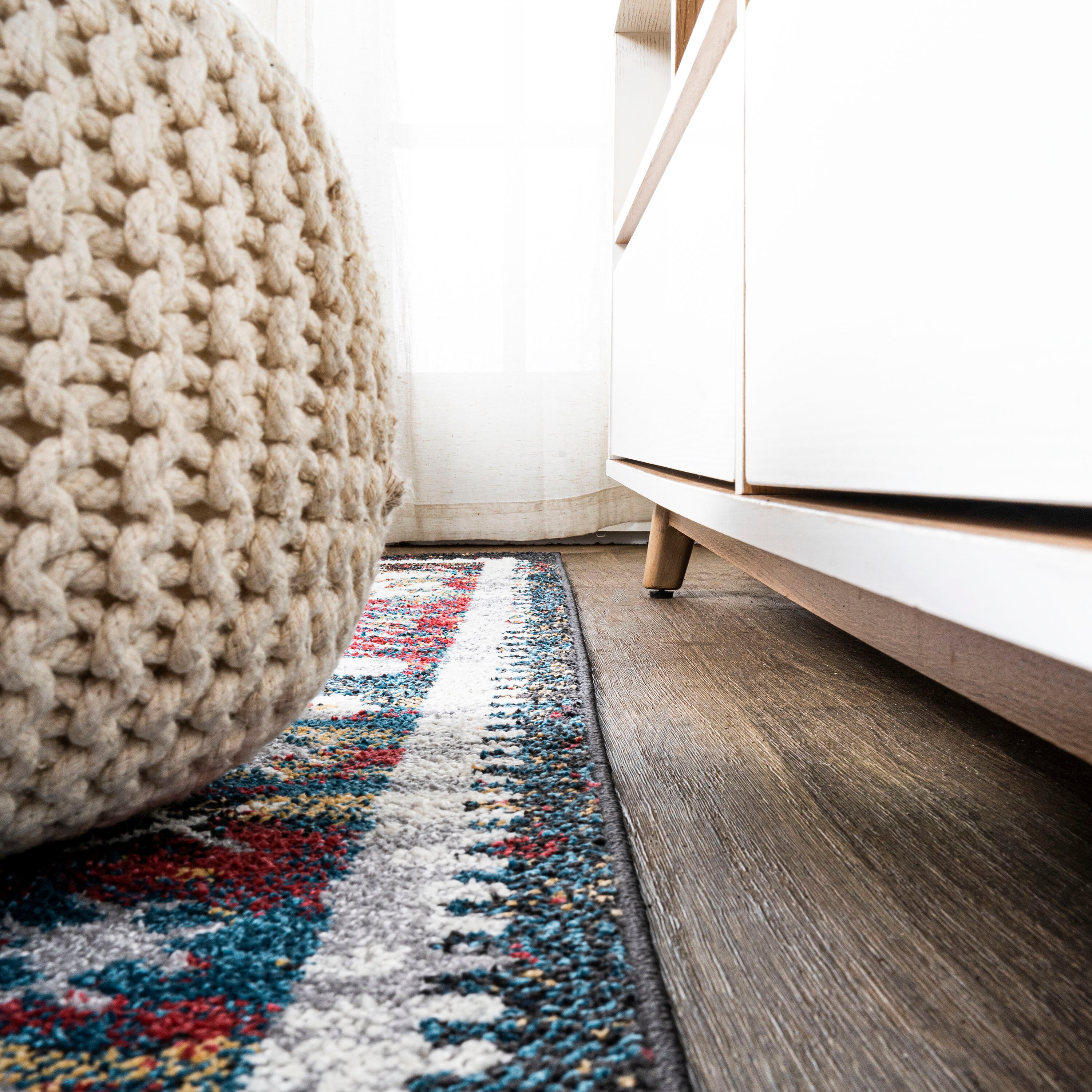 Dhiya Distressed Multicolor Kilim 2 x 8 Runner Rug