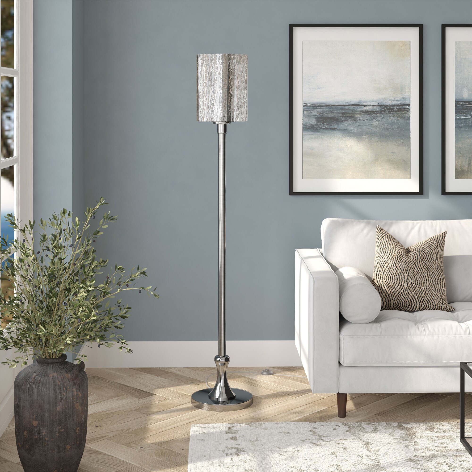 Hailey Home Numit 68.75-in Brushed Nickel Floor Lamp in the Floor Lamps ...