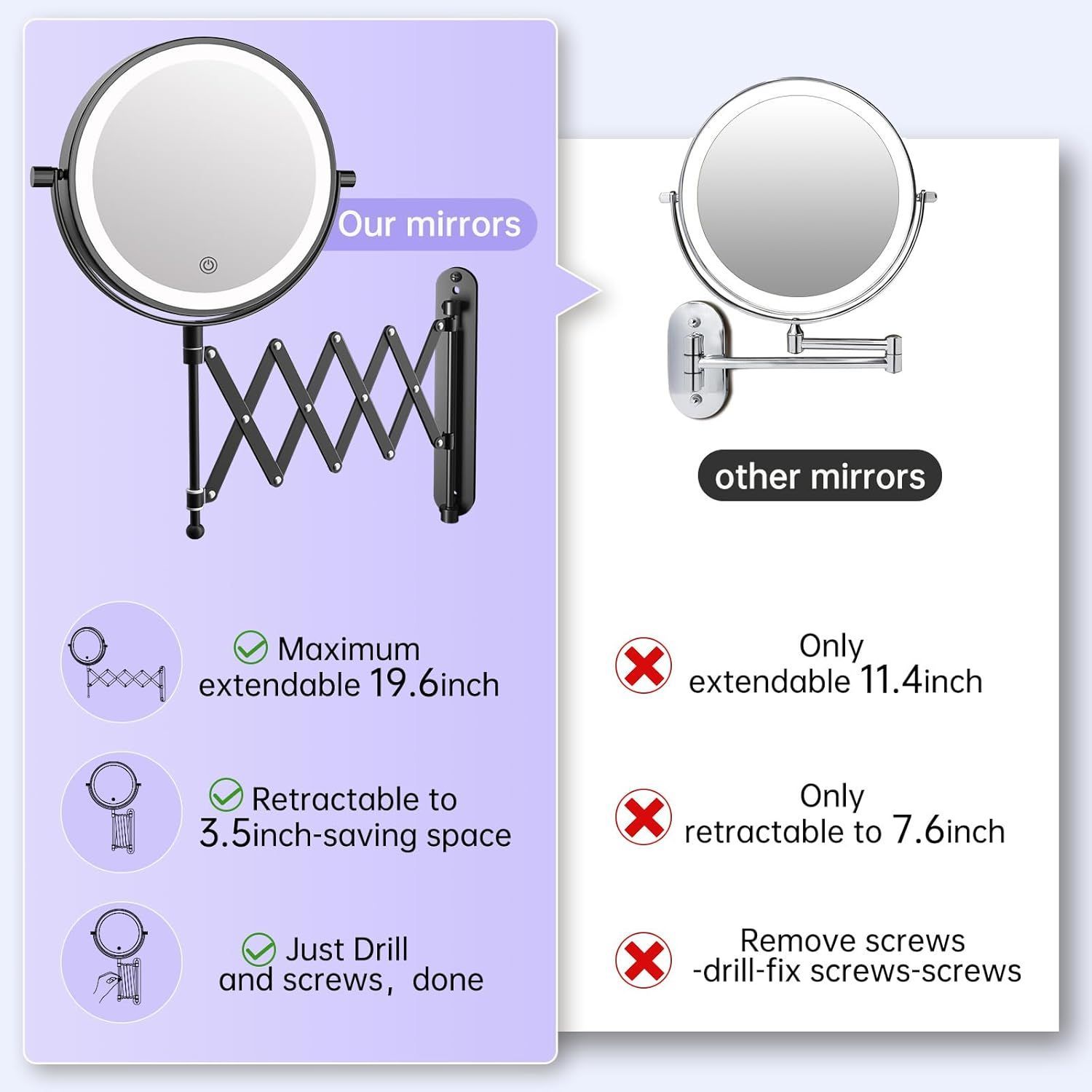 FASCINATE RM381A-L3C-1X10X Makeup-Mirrors - Thumbnail View #3