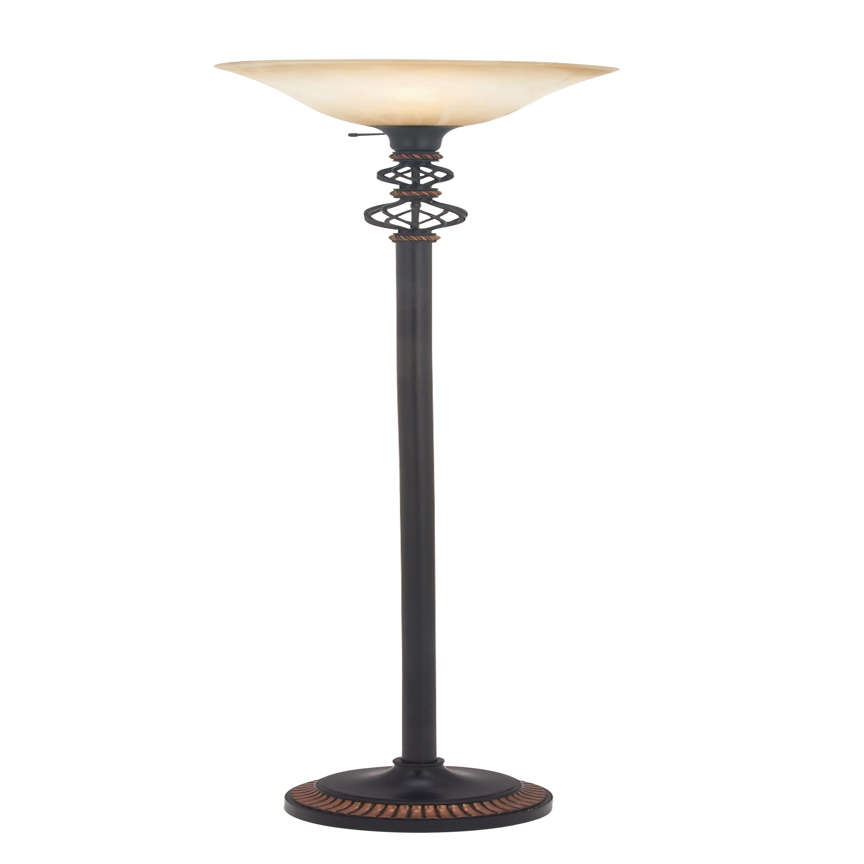 Macleay Floor Lamp Antique Brass With Black Shade - ELPIM57544AB