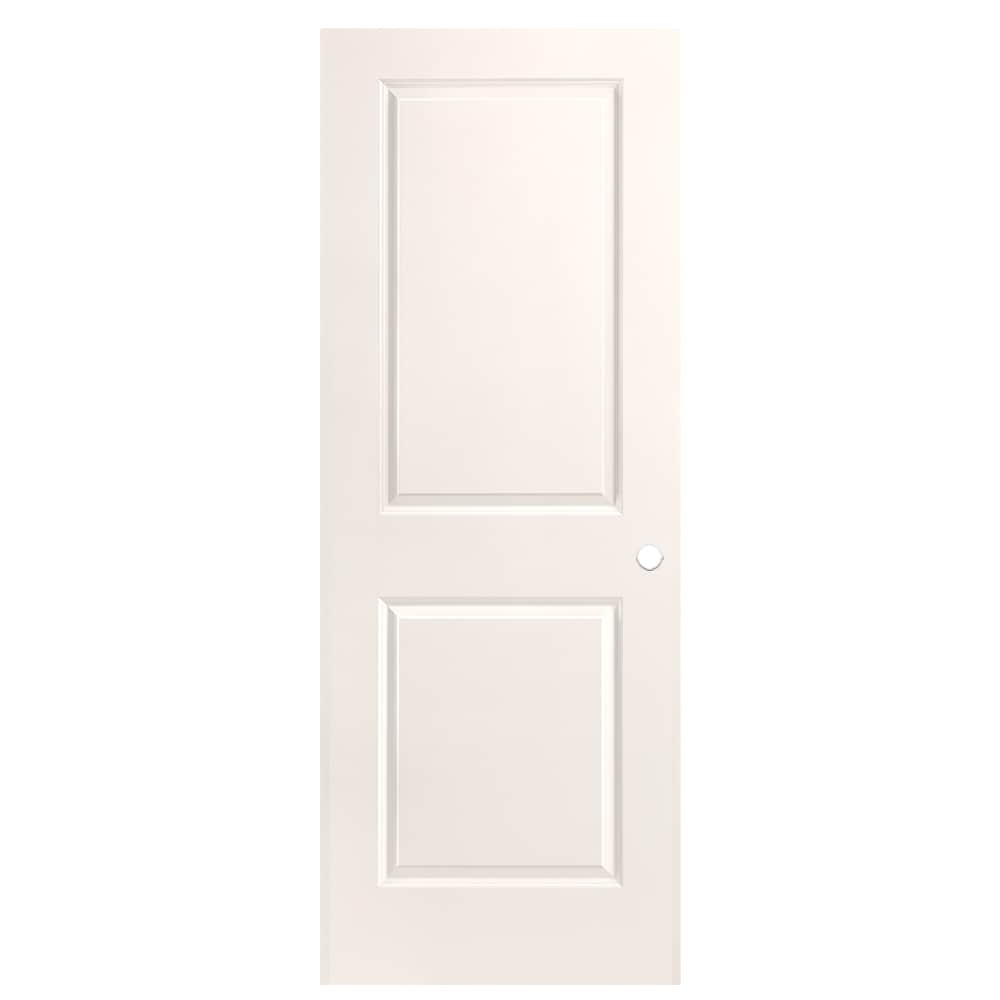 Masonite 630158 Traditional 24-in x 80-in UItra White 2-panel square Smooth Hollow core Prefinished Molded composite Slab Door with Lockset Bore