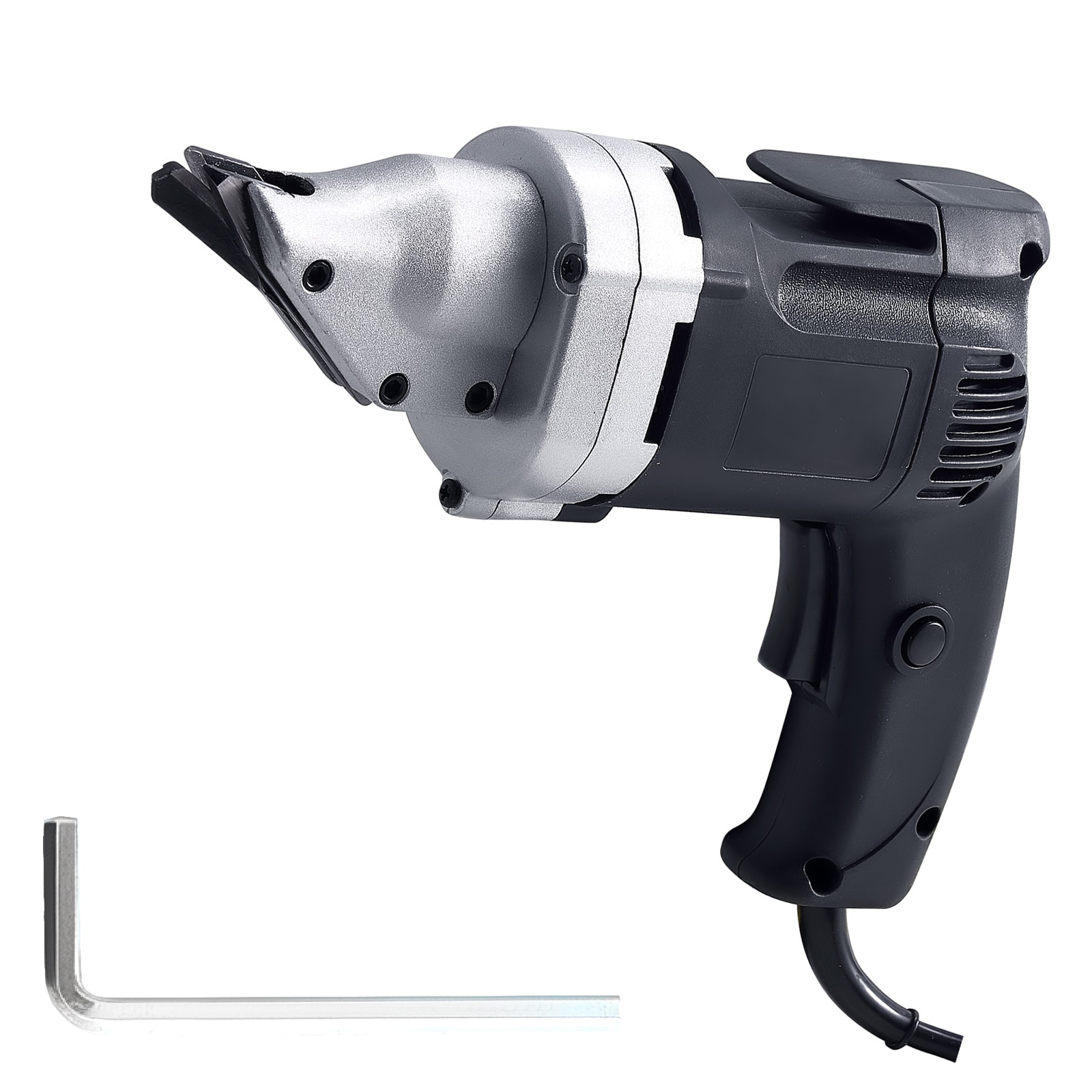 Mecale 4-Amp Corded Electric Metal Shear 360-Degree Swivel Head Variable Speed Black