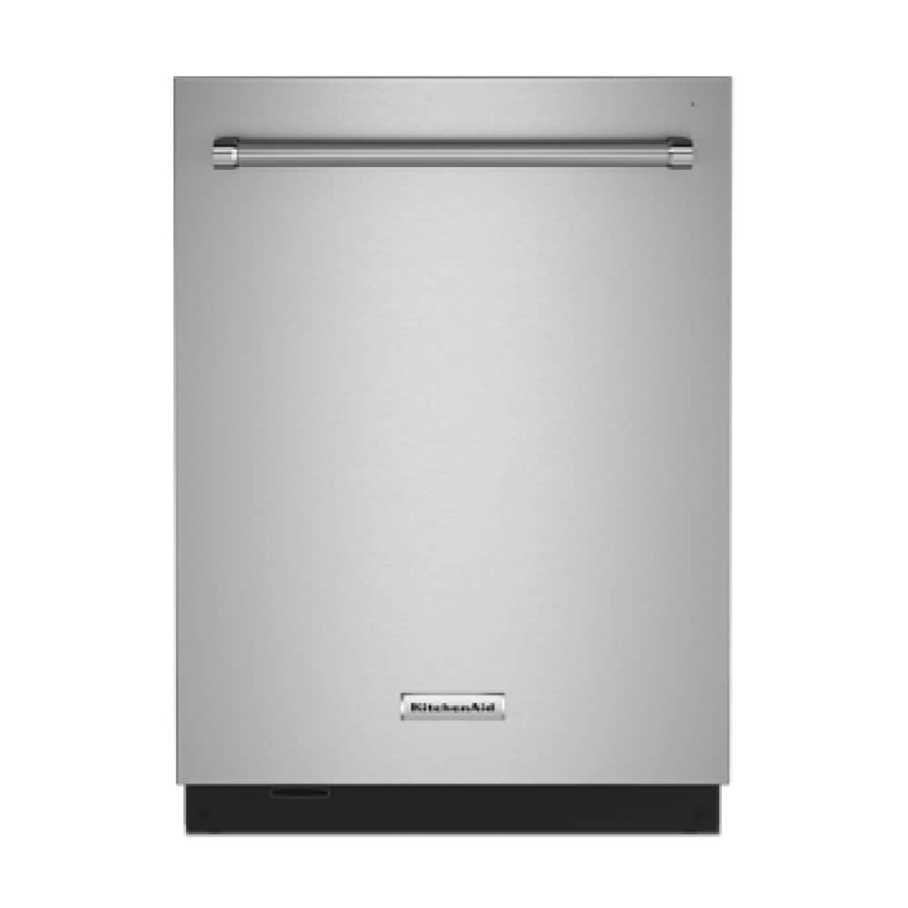 KitchenAid KDTM604KPS 360 MAX JETS 24-in Top Control Built-in Dishwasher With Third Rack ( Stainless Steel with PRINTSHIELD Finish ) , 44-Decibel Very Quiet Sound Level