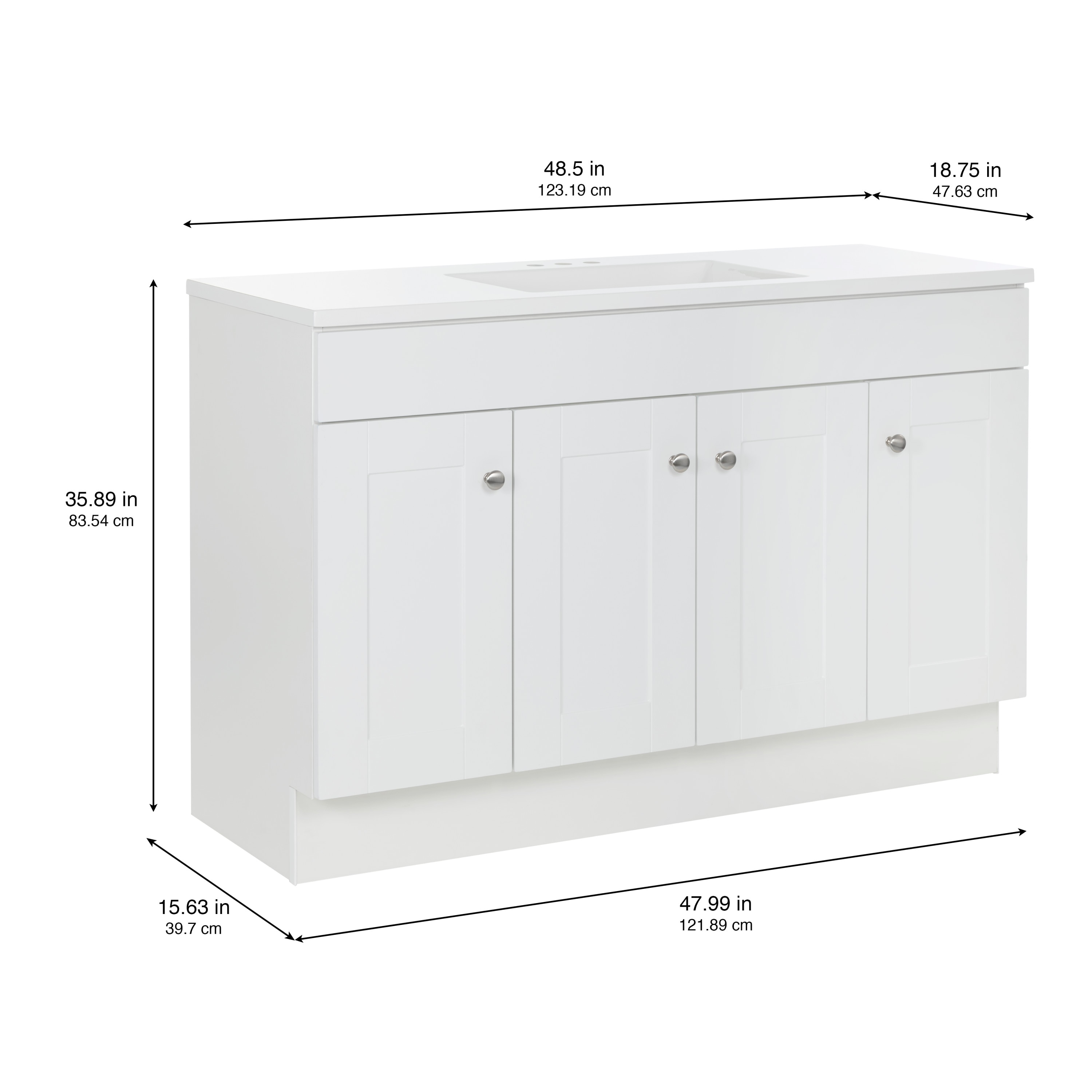 Project Source LWW022748P2-WH Bath-Vanity-Combo - View #4