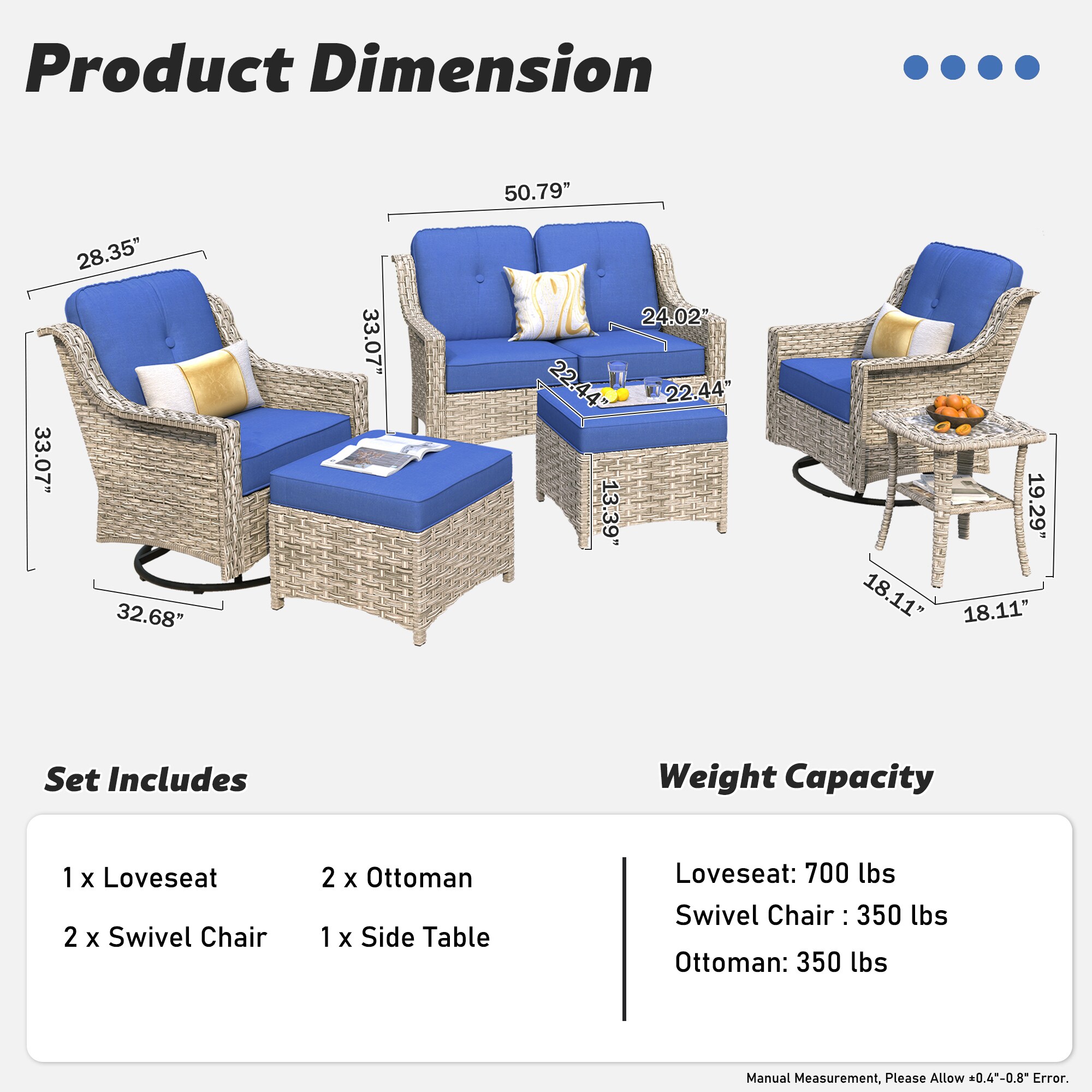 Ovios PDL706Y Patio-Conversation-Sets - View #6