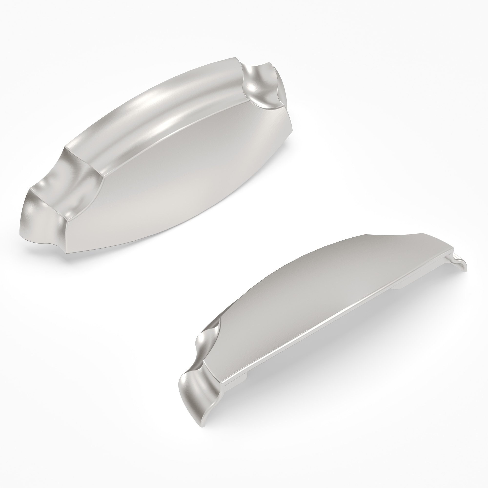 Hickory Hardware H077872SN Veranda 3-in or 3-3/4-in , 96mm Center to Center Satin Nickel Dual Mount Arch Cup Drawer Pulls