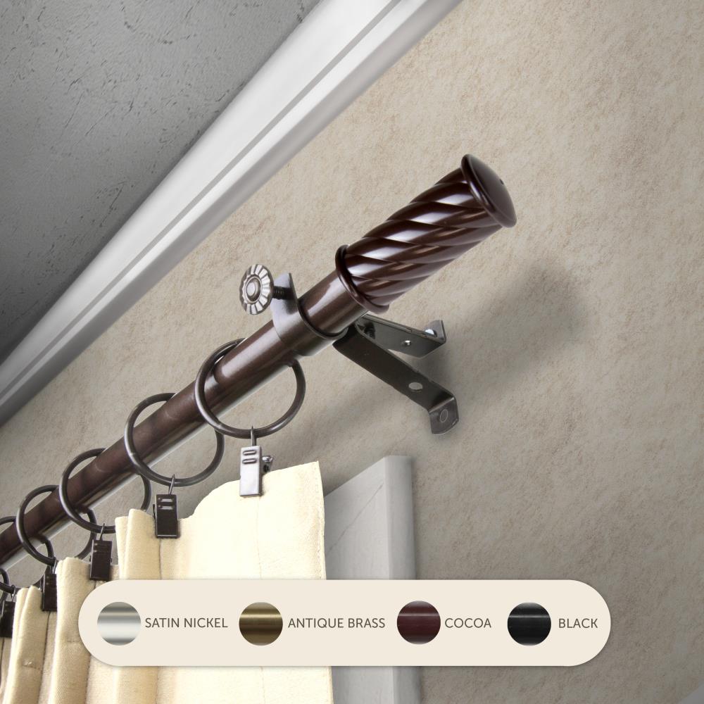 13/16-in Simmons 28-in to 48-in Cocoa Steel Single Curtain Rod in Brown | - Hart & Harlow L4836-287