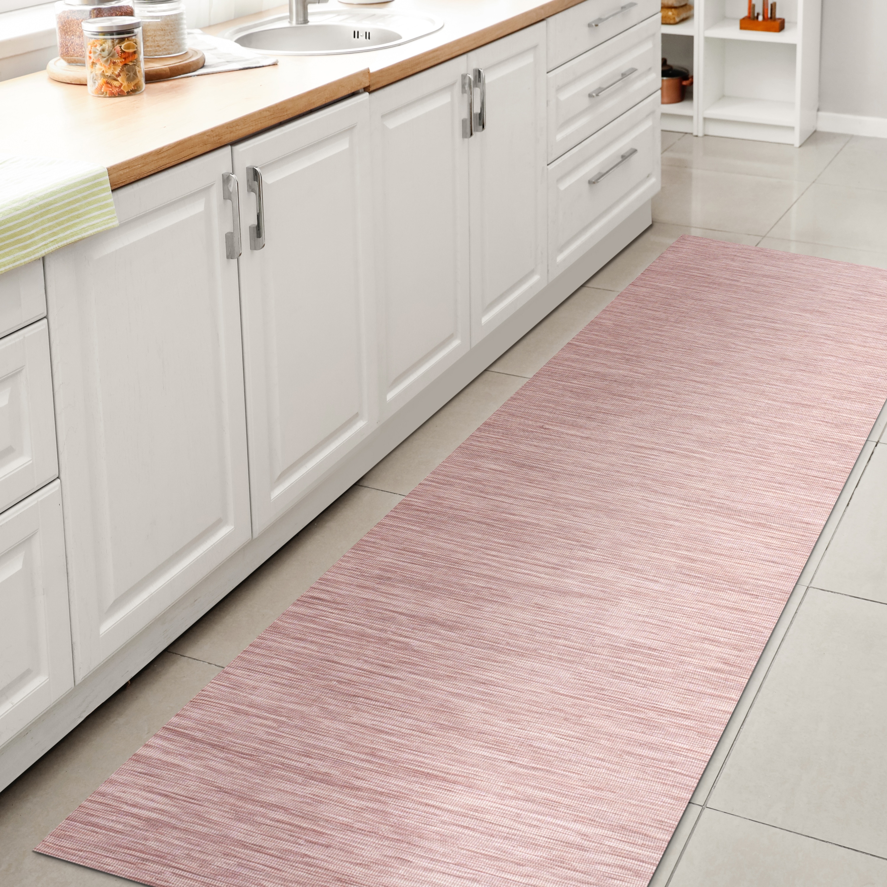 JONATHAN  Y TSN100F-28 TUSCAN SUN Ethan Flatweave 2 x 8 (ft) Loomed Polypropylene Pink Rectangular Indoor/Outdoor Solid Coastal Area rug