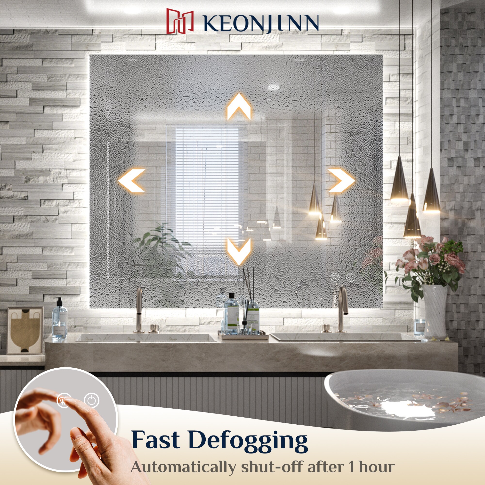 Keonjinn LW-JZ-BG-6181 Framed-Bath-Mirrors - View #5