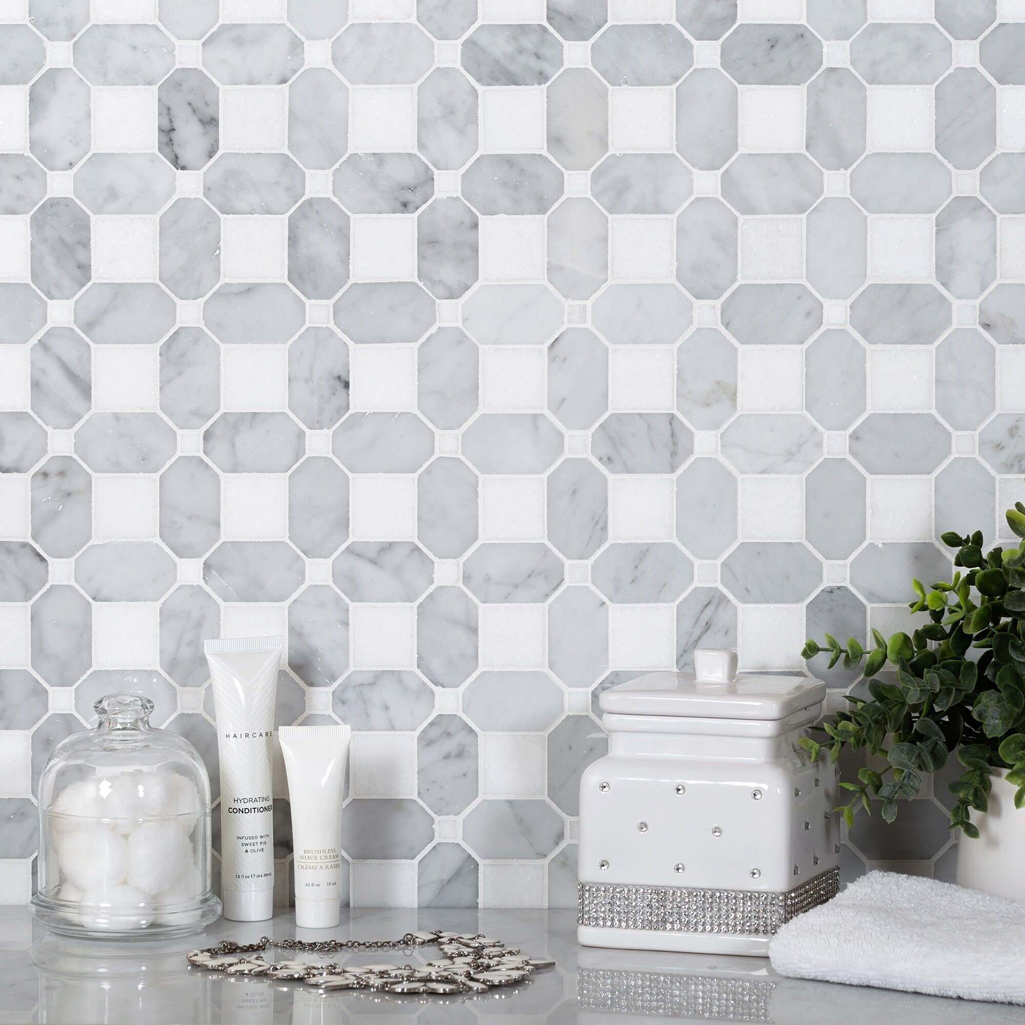 Apollo Tile White 12-in x 12-in Polished Natural Stone Marble Uniform Squares Floor and Wall Tile (5.168-sq. ft/ Carton)