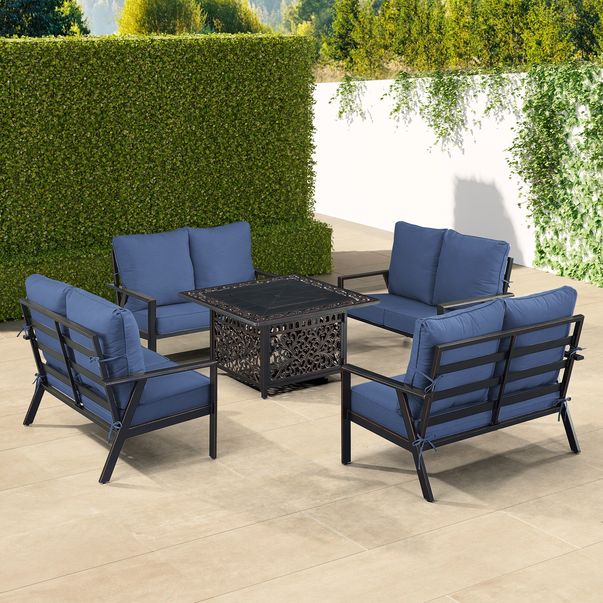Oakland Living LUX4LSMAYANBLCUA Patio-Conversation-Sets - View #3