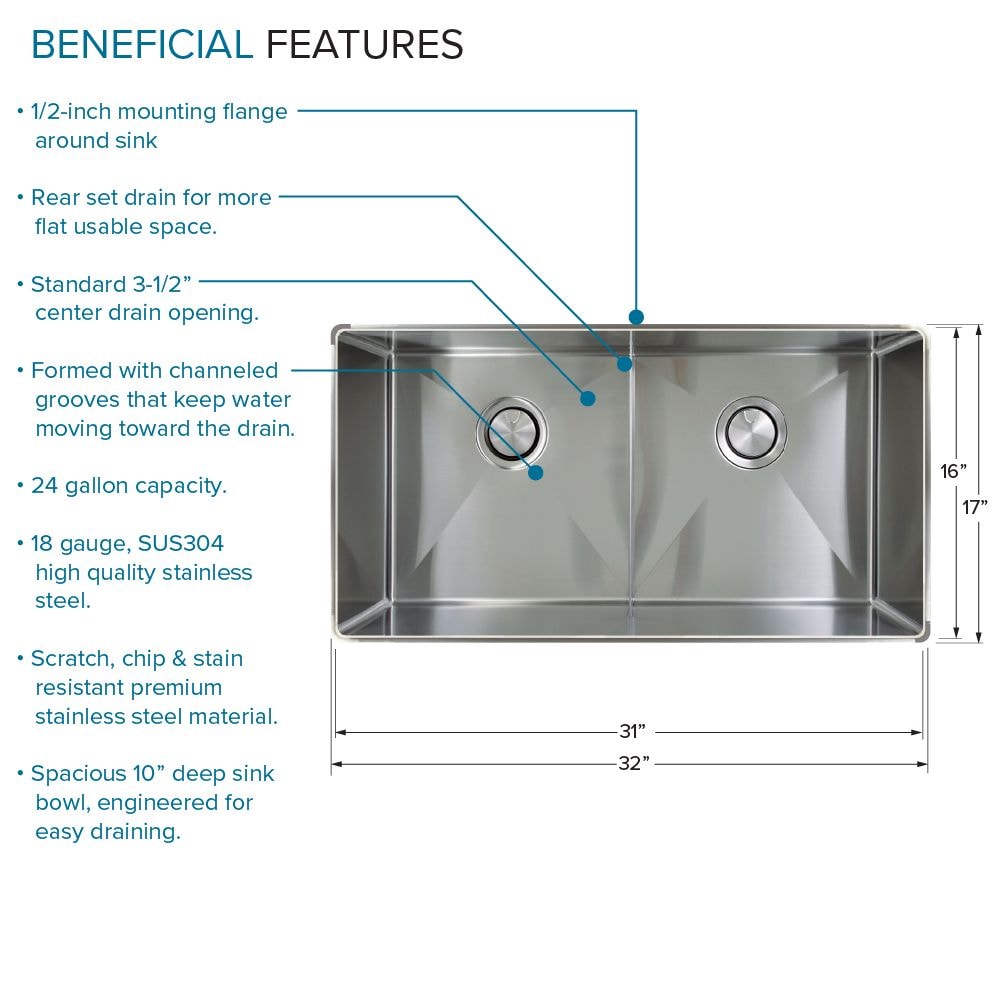 Transolid Undermount 25-in x 17-in Stainless Steel Single Bowl Kitchen ...