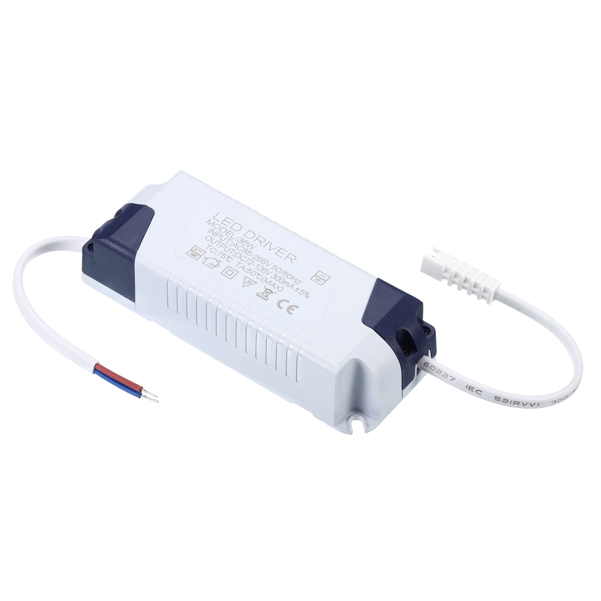 PATIKIL 36W 300mA LED Driver AC 85-265V Output 72-126 DC Male Connector Constant Current Rectifier Transformer External Power Supply Ceiling Lamp