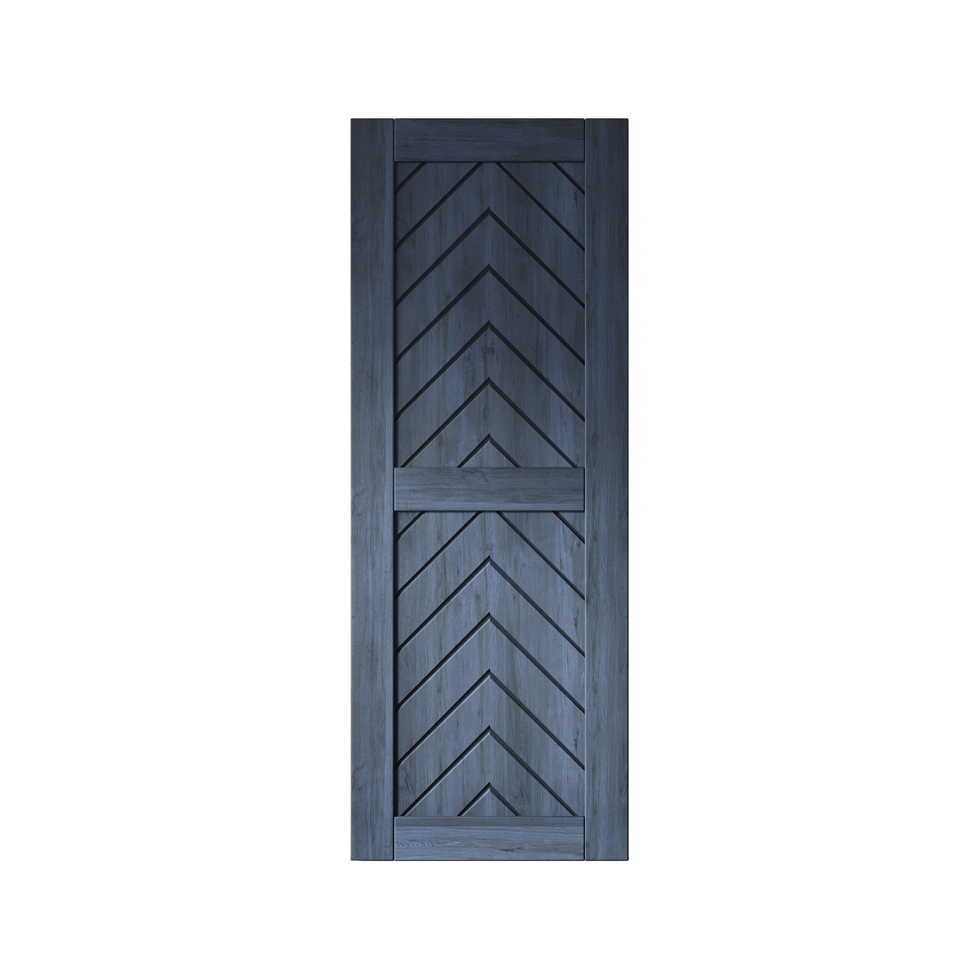 HOMACER JT1-2680-NA 26-in x 80-in Navy Herringbone Pine Wood Solid core Single Barn Door (Hardware Not Included)