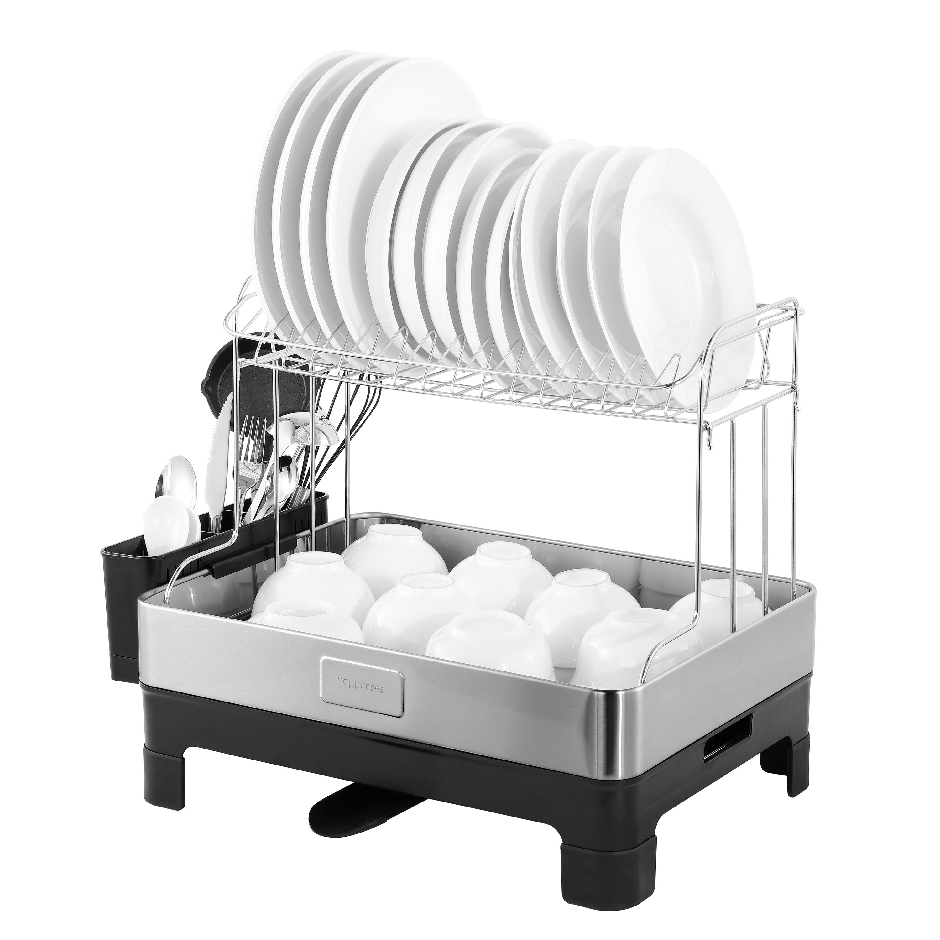 Style Selections 12-in W x 13.77-in L x 4.92-in H Stainless Steel Dish Rack  in the Dish Racks & Trays department at