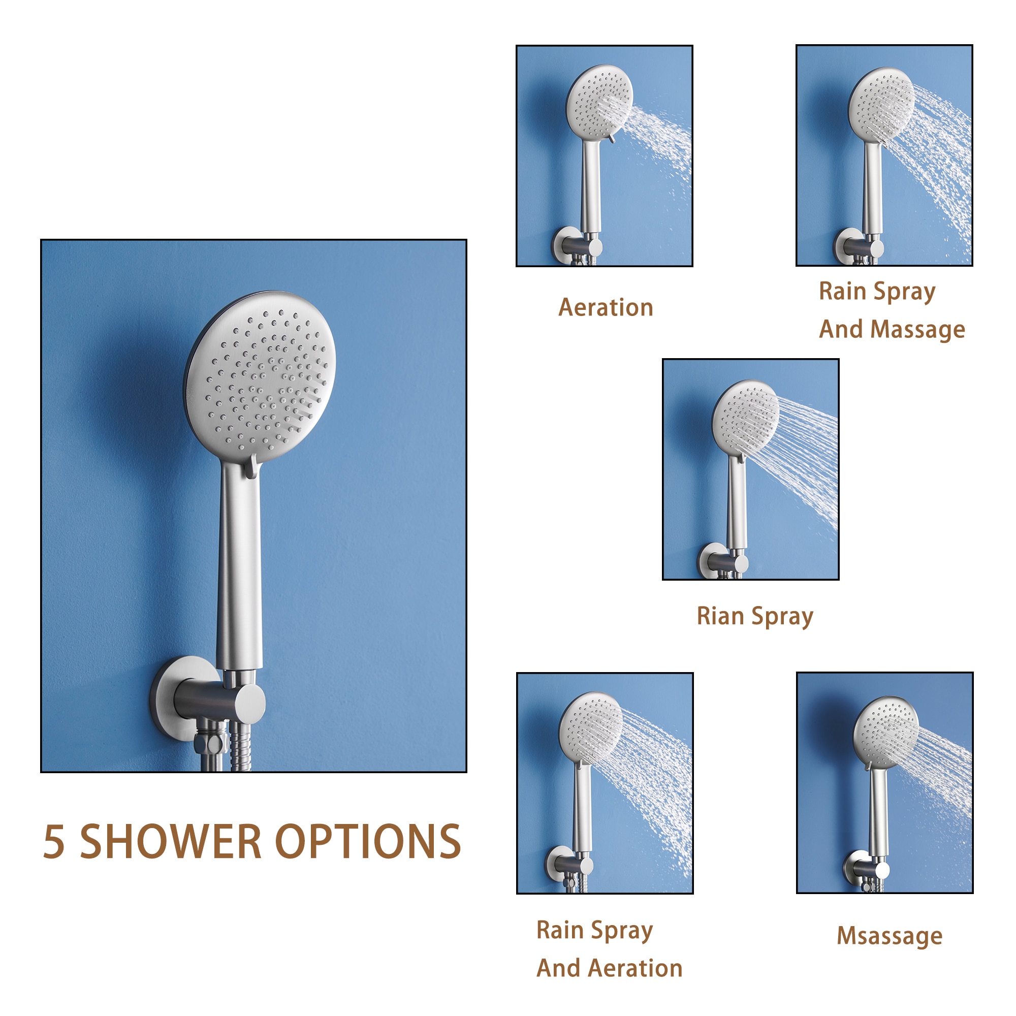 Clihome MS-A3794-MB Showerhead-Bar-Panels - View #2