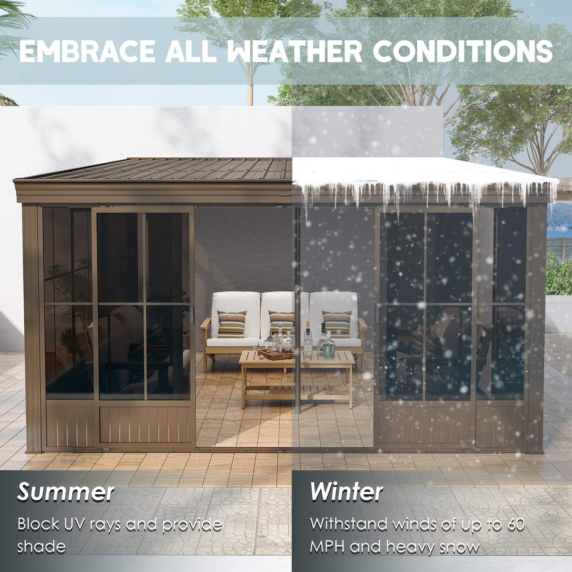 Clihome CL-LGMF1617 Wood-Resin-Gazebos - View #6