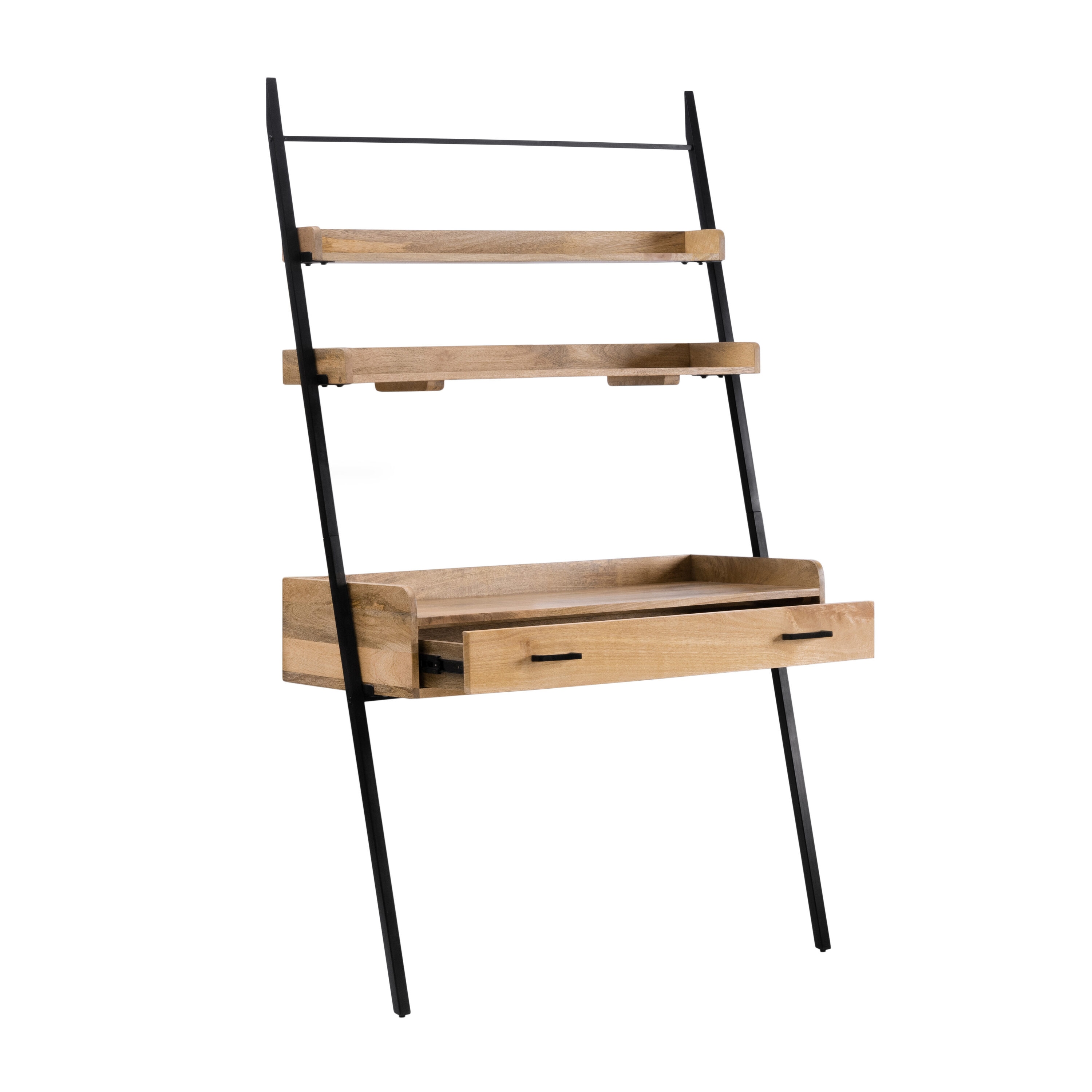 MH LONDON MH-TB-811 Ladder desk 42.5-in Black Modern/Contemporary Mango Ladder Desk