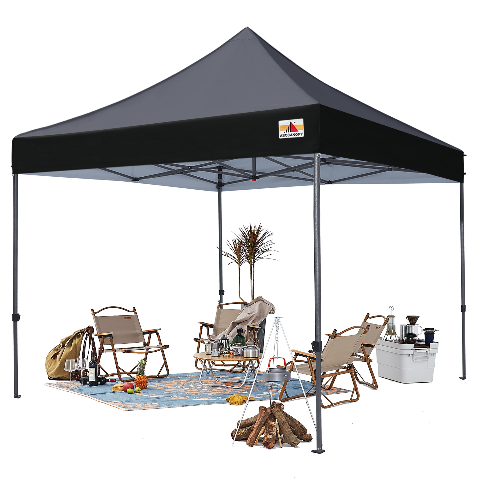 ABCCANOPY 10-ft x 10-ft Square Black Pop-up Canopy in the Canopies ...