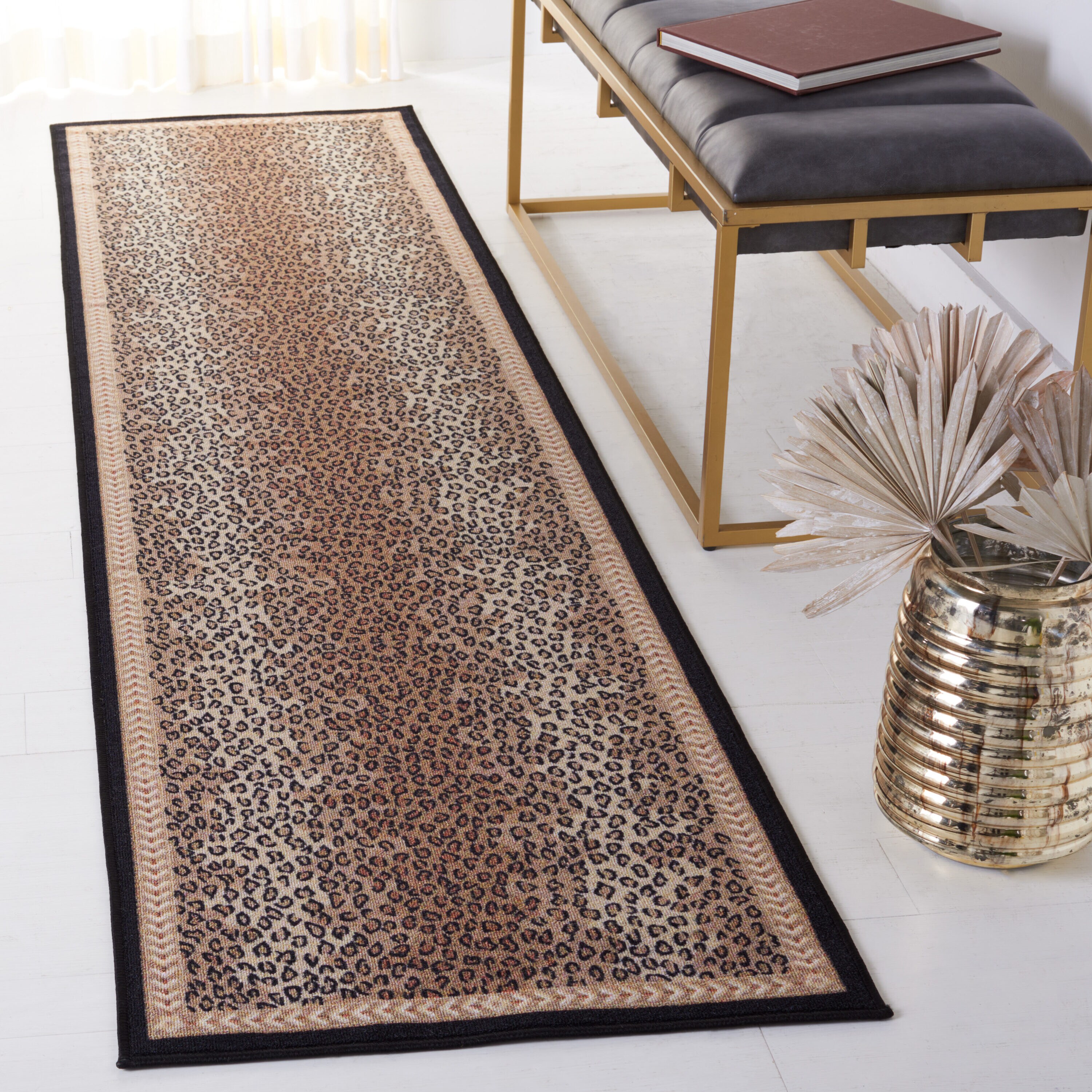 Leopard Print Runner Rug and Door Mat