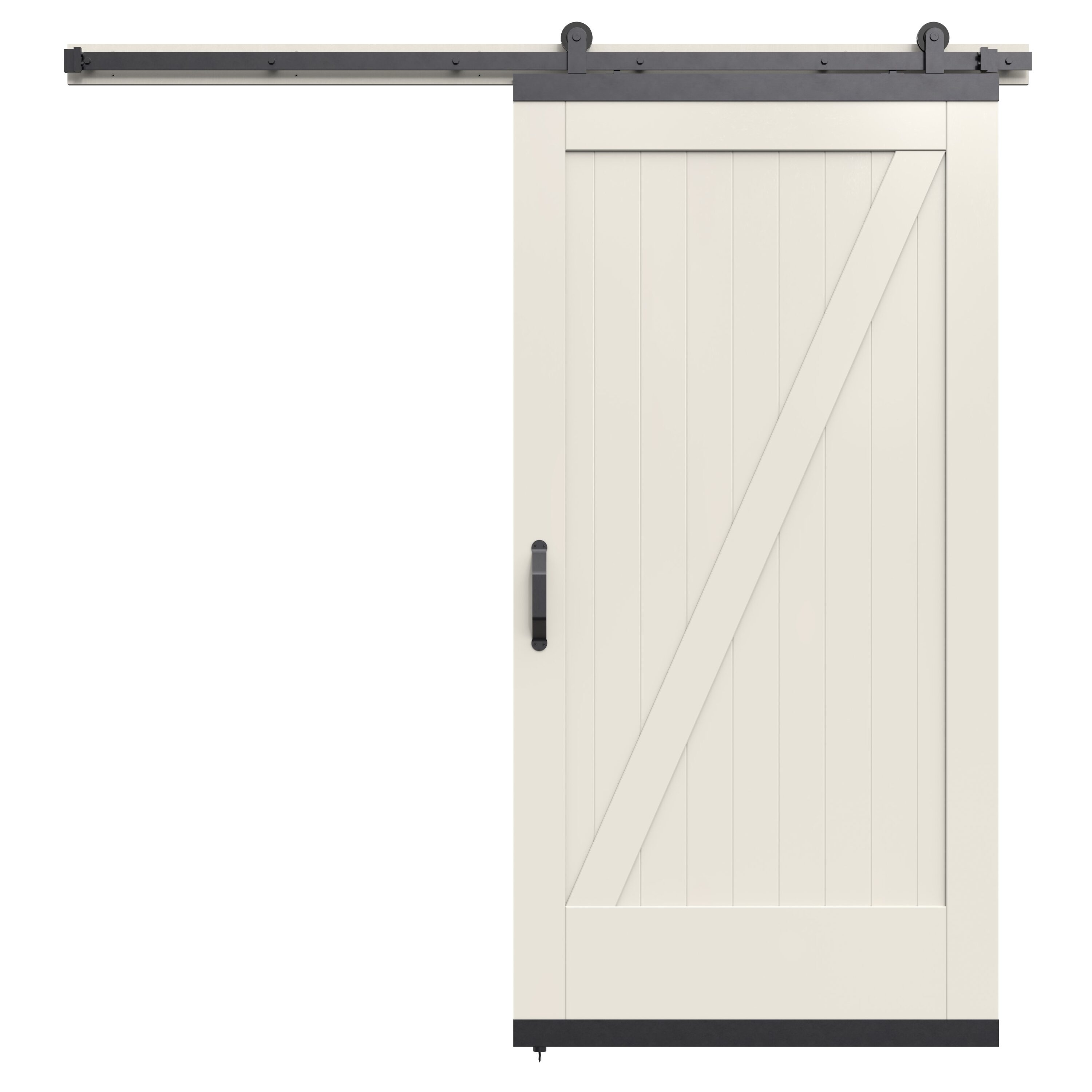 JELD-WEN LOWOLJW248800064 42-in x 96-in Primed Primed Z-frame MDF Solid core Single Barn Door (Hardware Included)