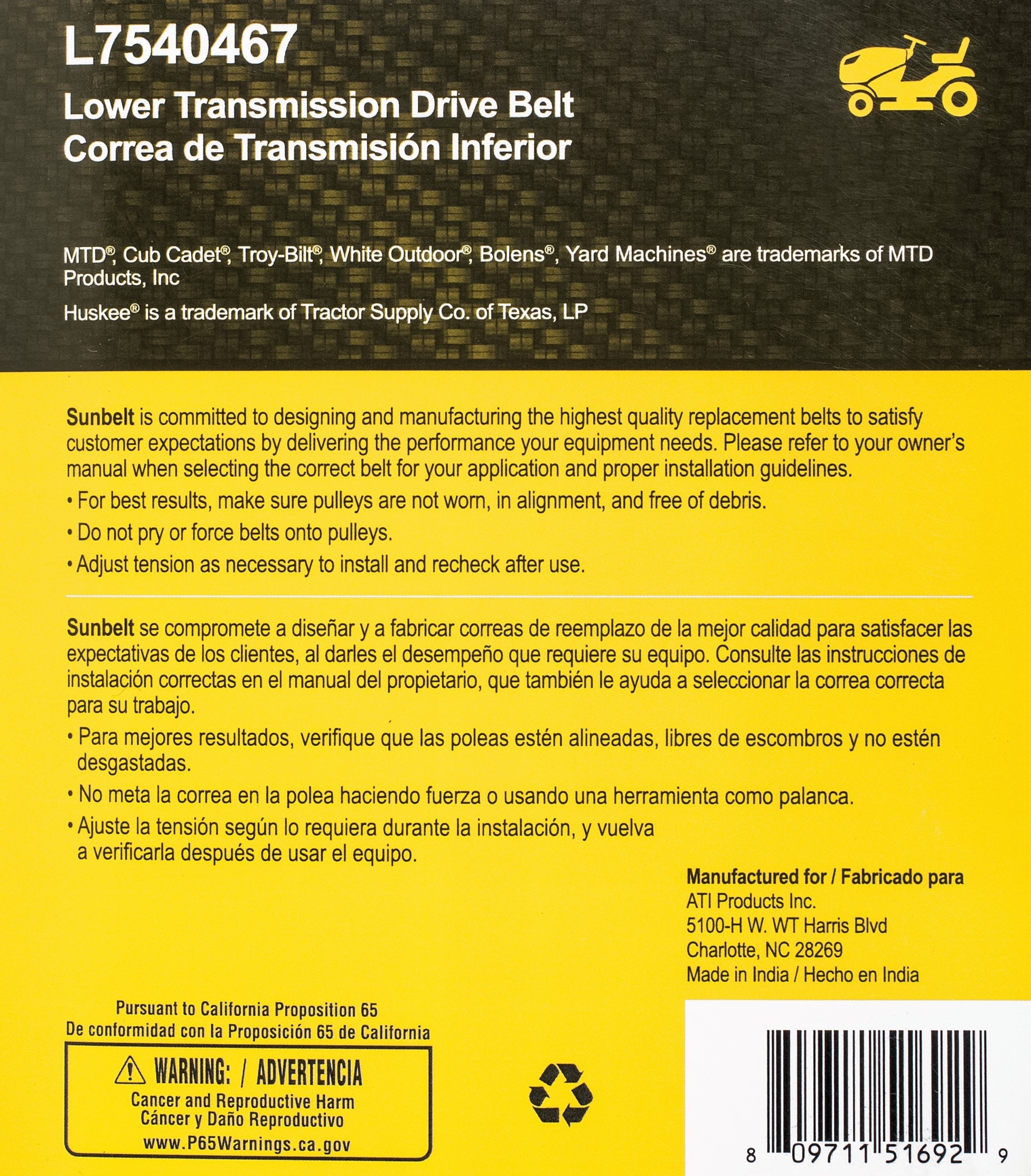 Sunbelt L7540467 Riding-Mower-Belts - View #6