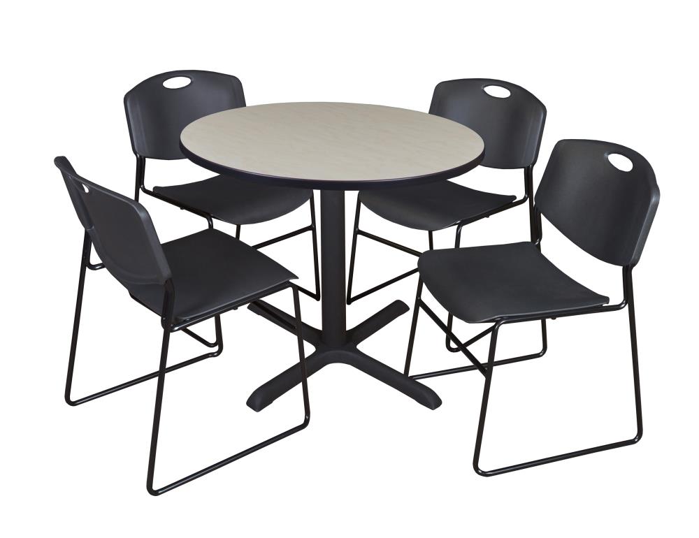 Regency TB36RNDPL44BK Breakroom Off-white 4-Person Training Table (36-in W x 29-in H)