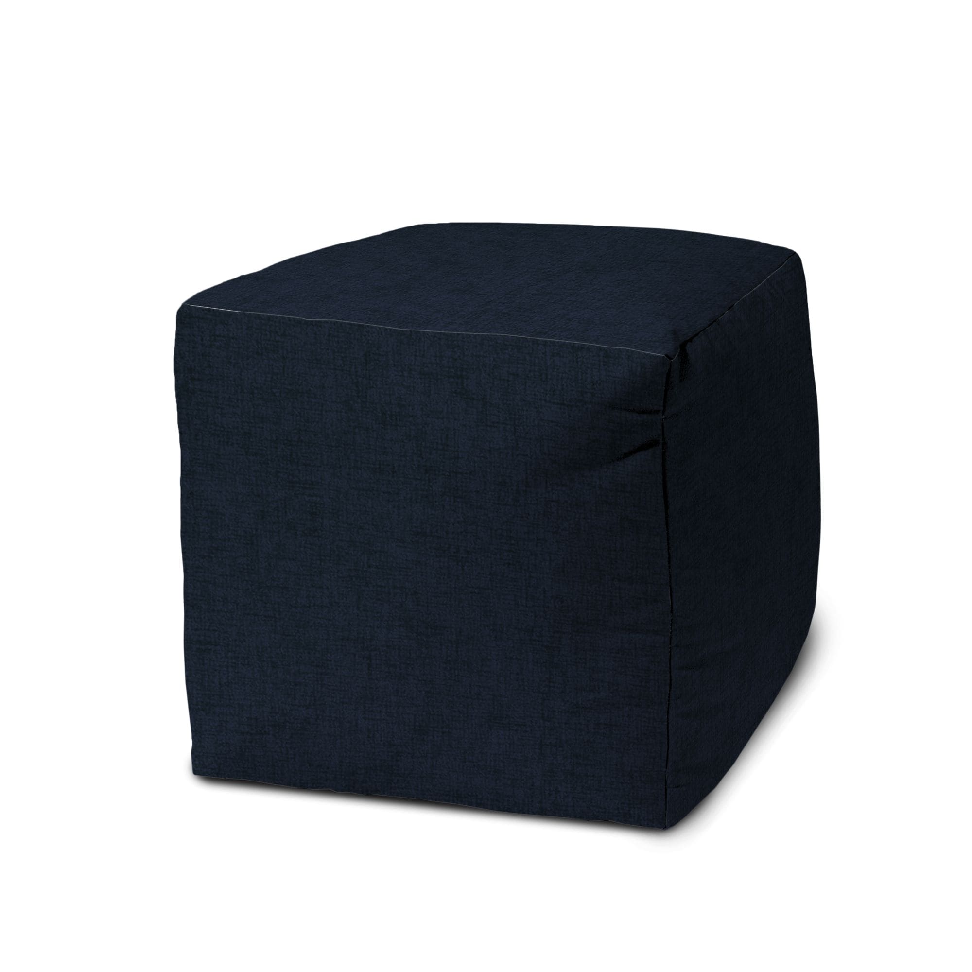 Joita WEAVE Navy Indoor/Outdoor Pouf Zipper Cover with Polystyrene