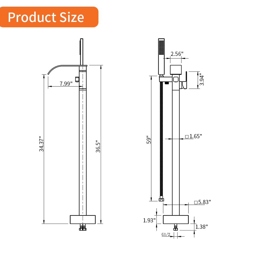 WELLFOR WA8020NS Roman-Tub-Faucets - View #6