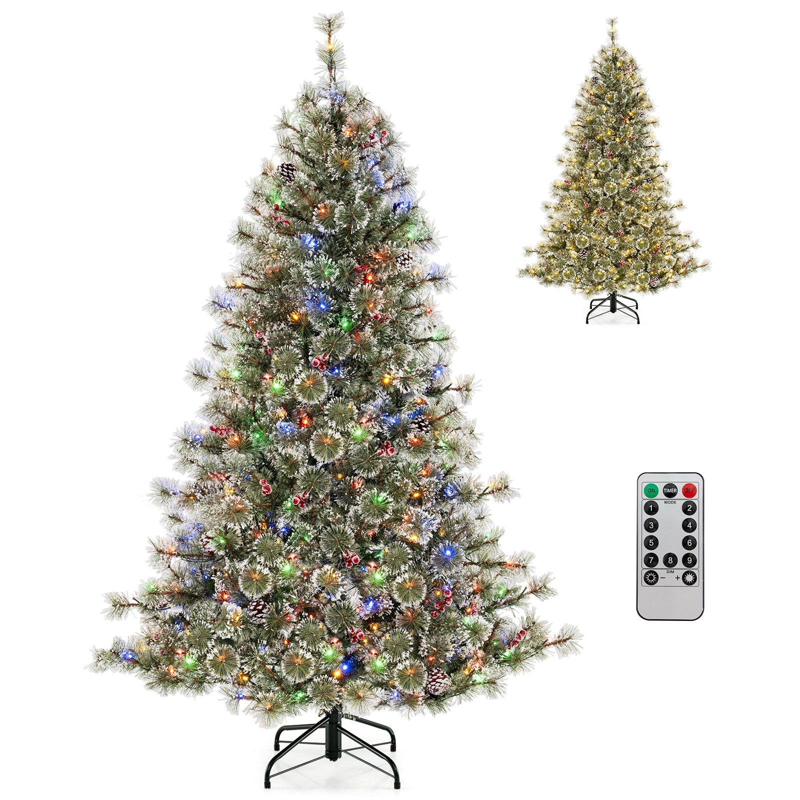 WELLFOR TX-HGY-10014US 6-Feet Pre-lit Artificial Christmas Tree with Color Changing LED Lights