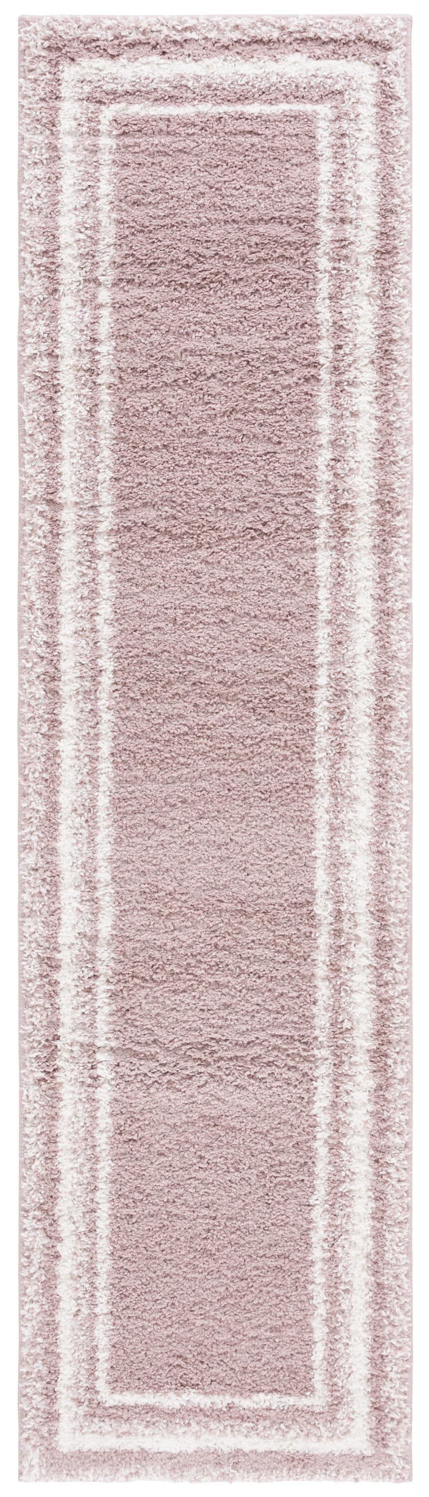 Safavieh BSP251U-28 2 x 8 (ft) Loomed Polyester/Polypropylene Pink/Ivory Rectangular Indoor Border Mid-Century Modern Runner rug