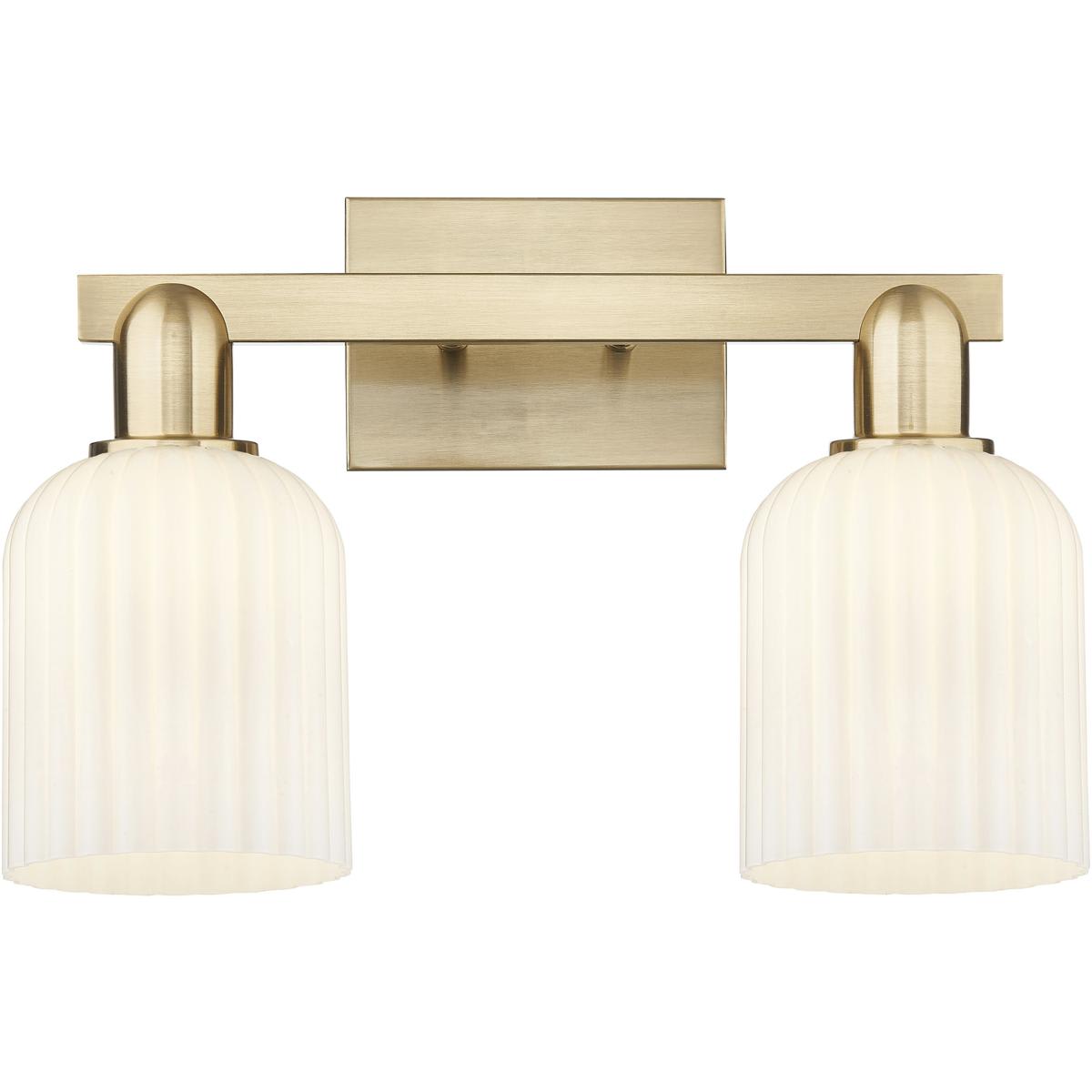 Innovations Lighting - 716-2W-CB-G559-5GWH Bridal Veil Bathroom Vanity Light Champagne Bronze