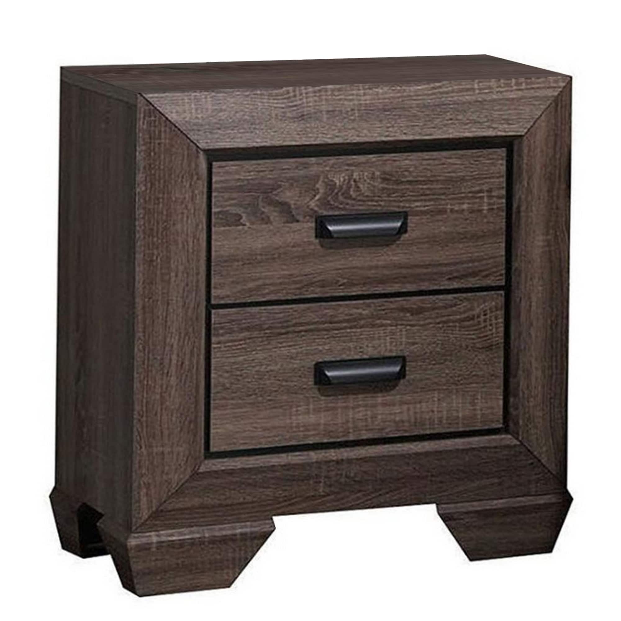 Benzara BM185442 Gray Nightstand