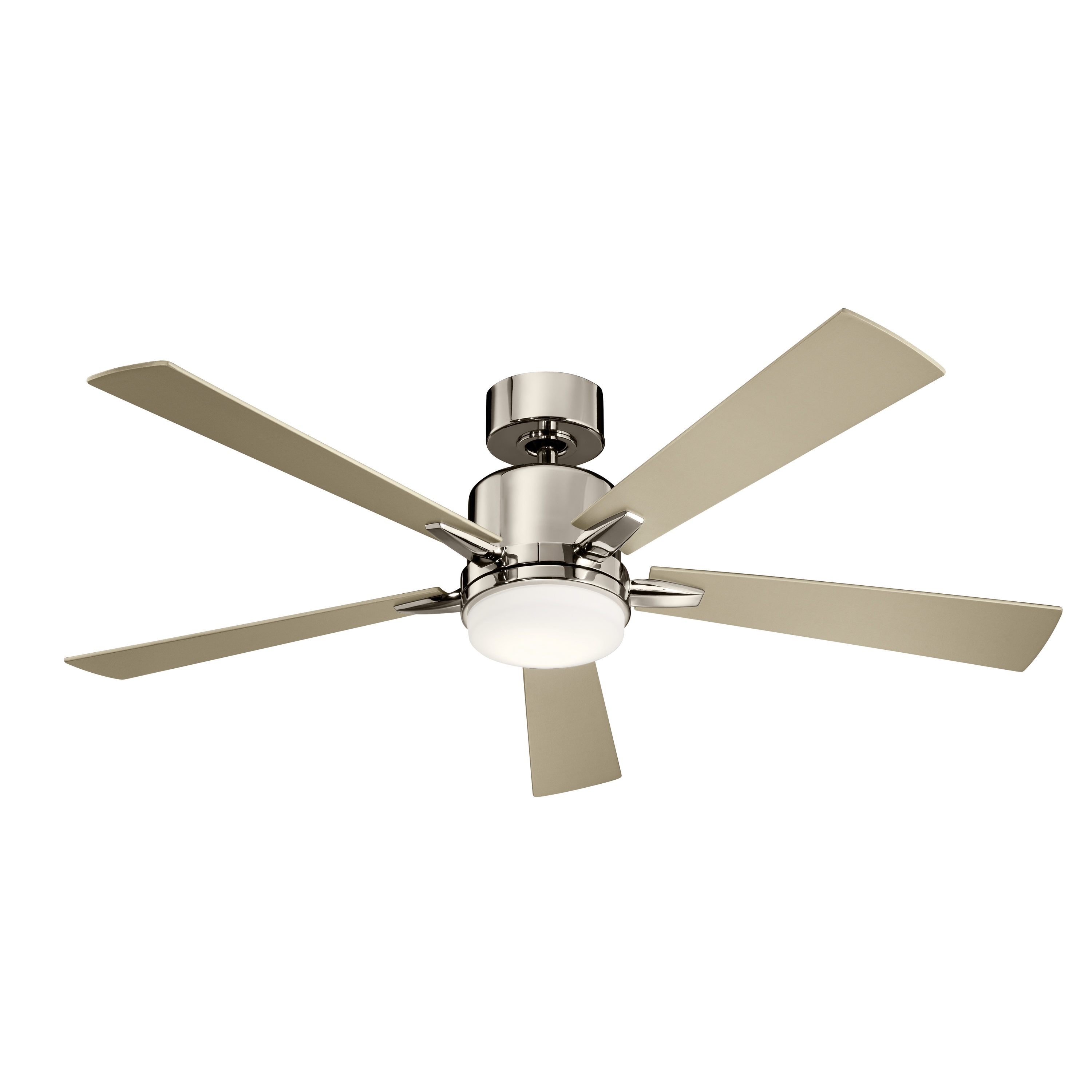 Kichler Lucian Elite 52-in Polished Nickel Integrated LED Indoor Ceiling  Fan with Light (5-Blade)