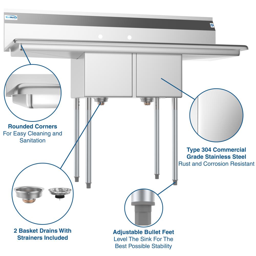 Regency 9 x 9 x 5 18-Gauge Stainless Steel One Compartment Drop-In Sink