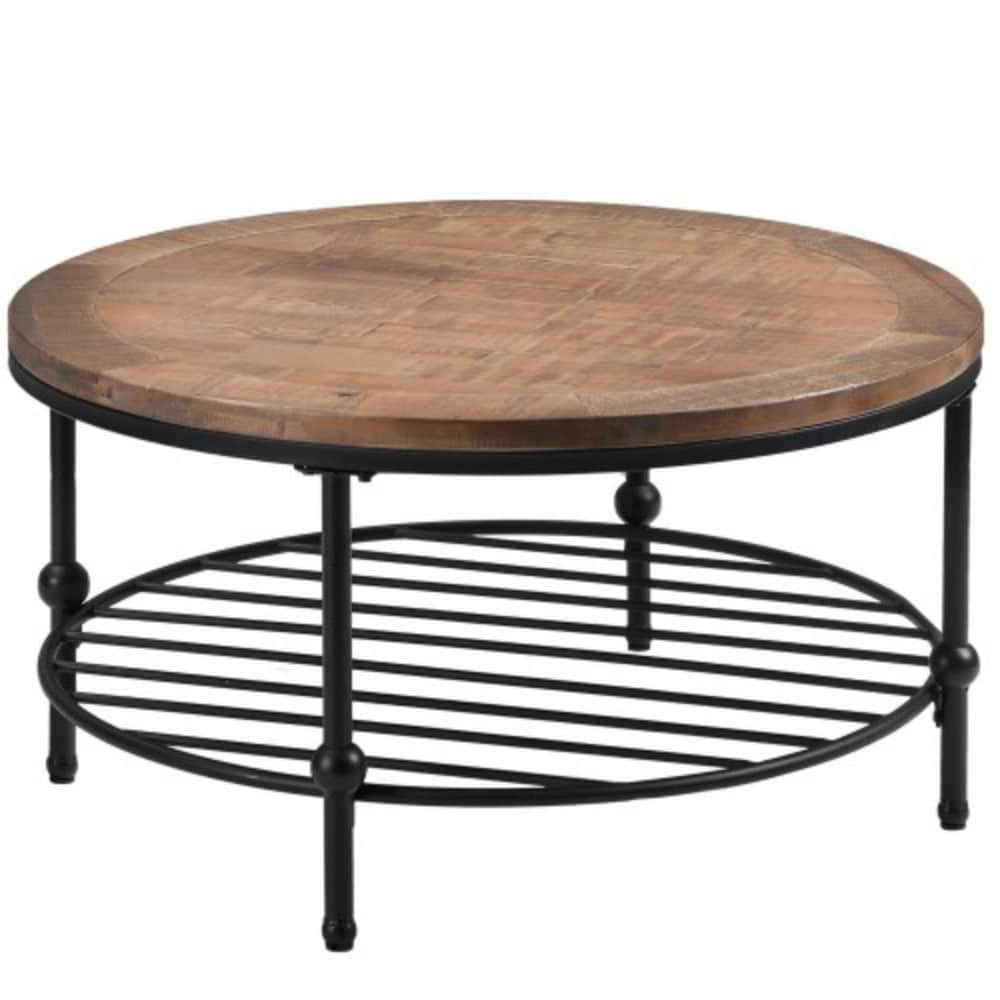 CASAINC TR-WF192554AAD Brown Pine Wood Modern Coffee Table with Storage