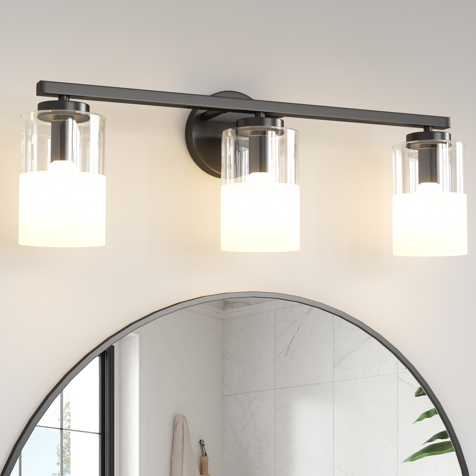 Maxax Luminous Essence 24-in 3 Light Matte Black Modern/contemporary Vanity light