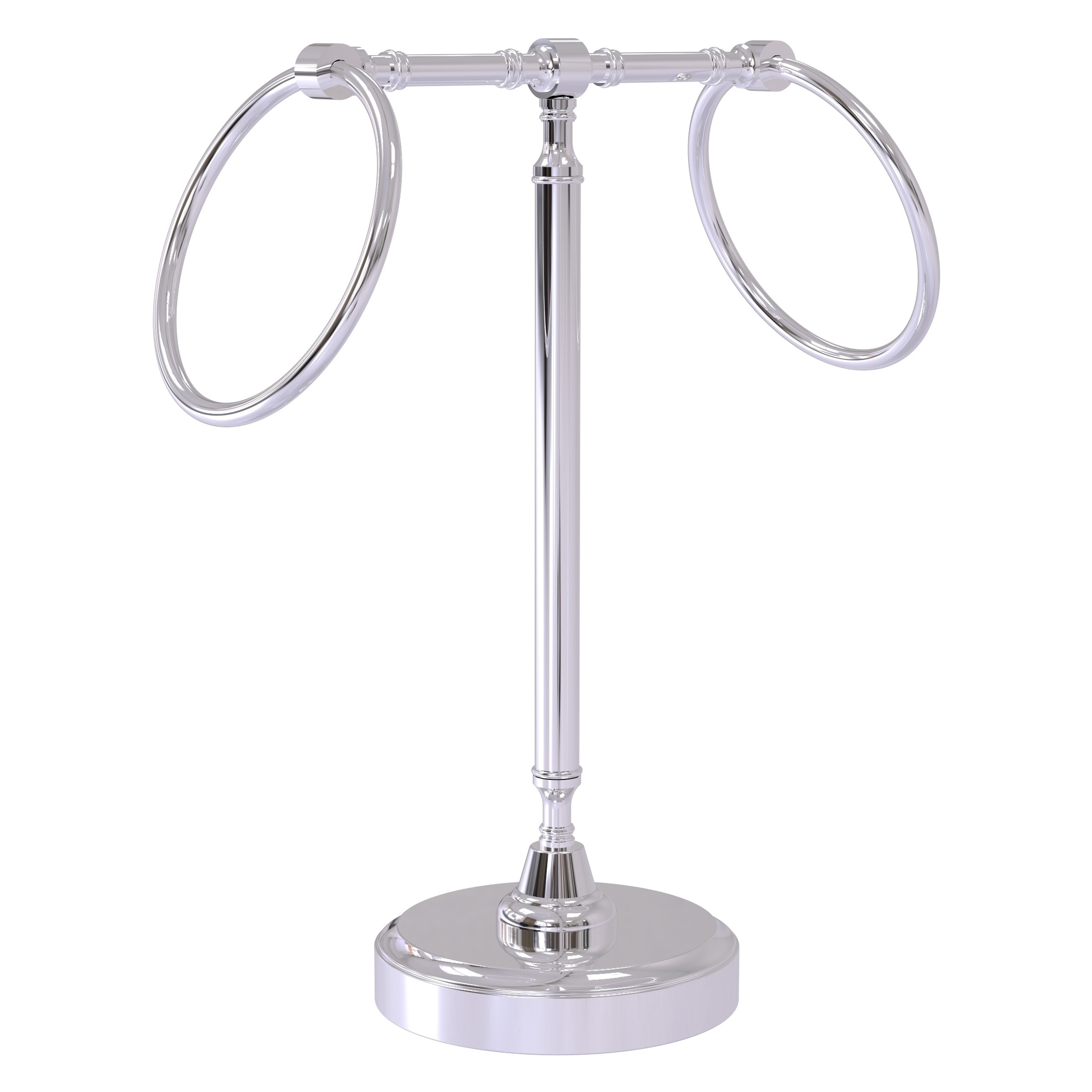 Allied Brass RWM-3-PC Retro Wave Polished Chrome Freestanding countertop Double Towel Ring