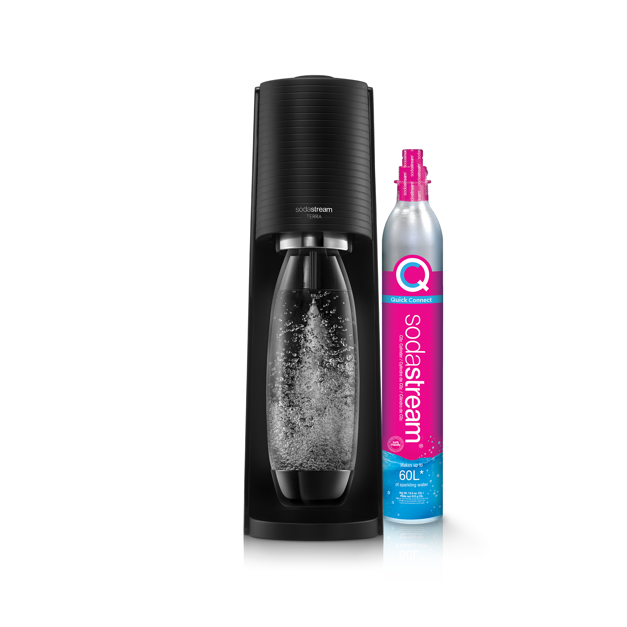 SodaStream Black Cordless Soda Maker with CO2 Cylinder - Makes Soda,  Sparkling Water, and Flavored Water - 33 oz Bottle Included - 36 Months  Warranty